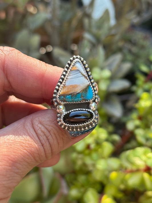 Spiny Oyster Kingman Turquoise ring size 9