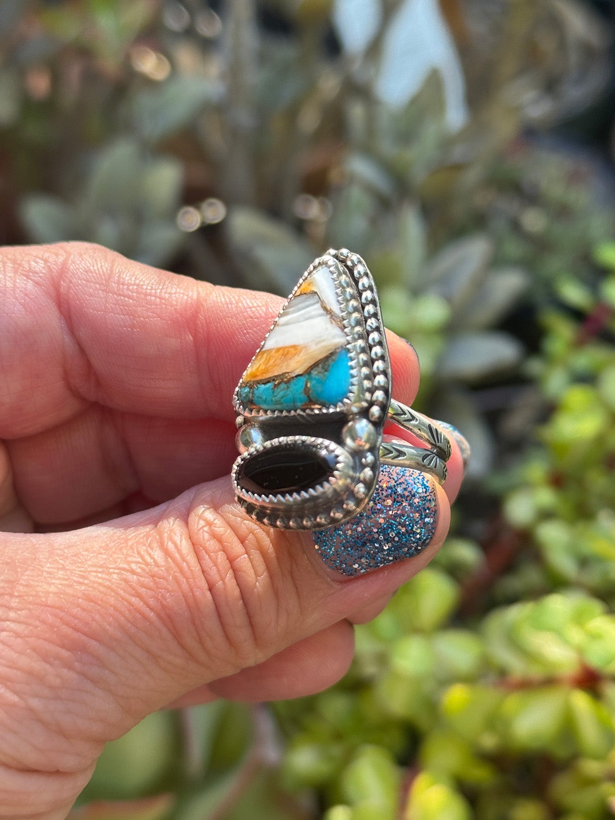 Spiny Oyster Kingman Turquoise ring size 9