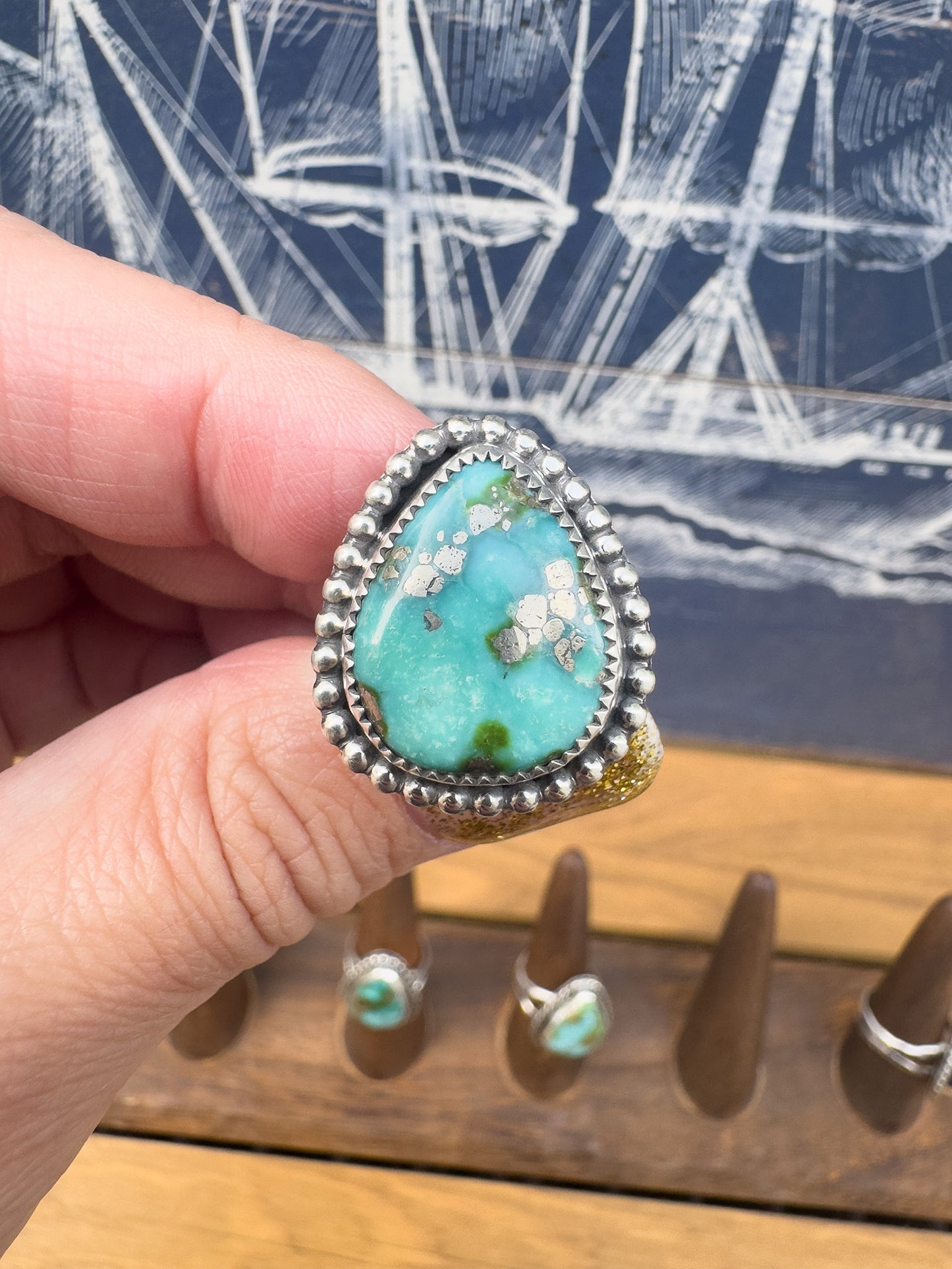Sonoran Gold Turquoise ring Size 9.5