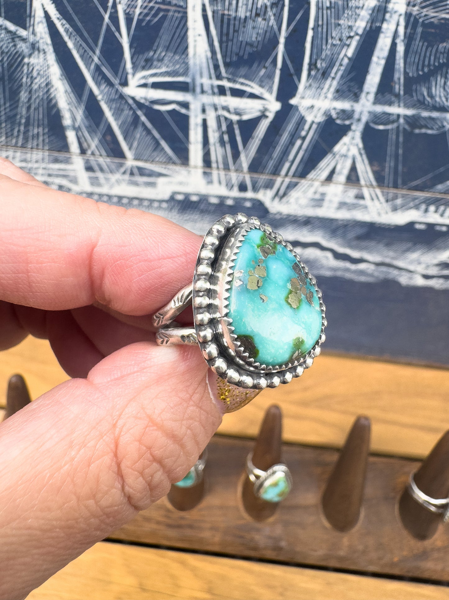 Sonoran Gold Turquoise ring Size 9.5