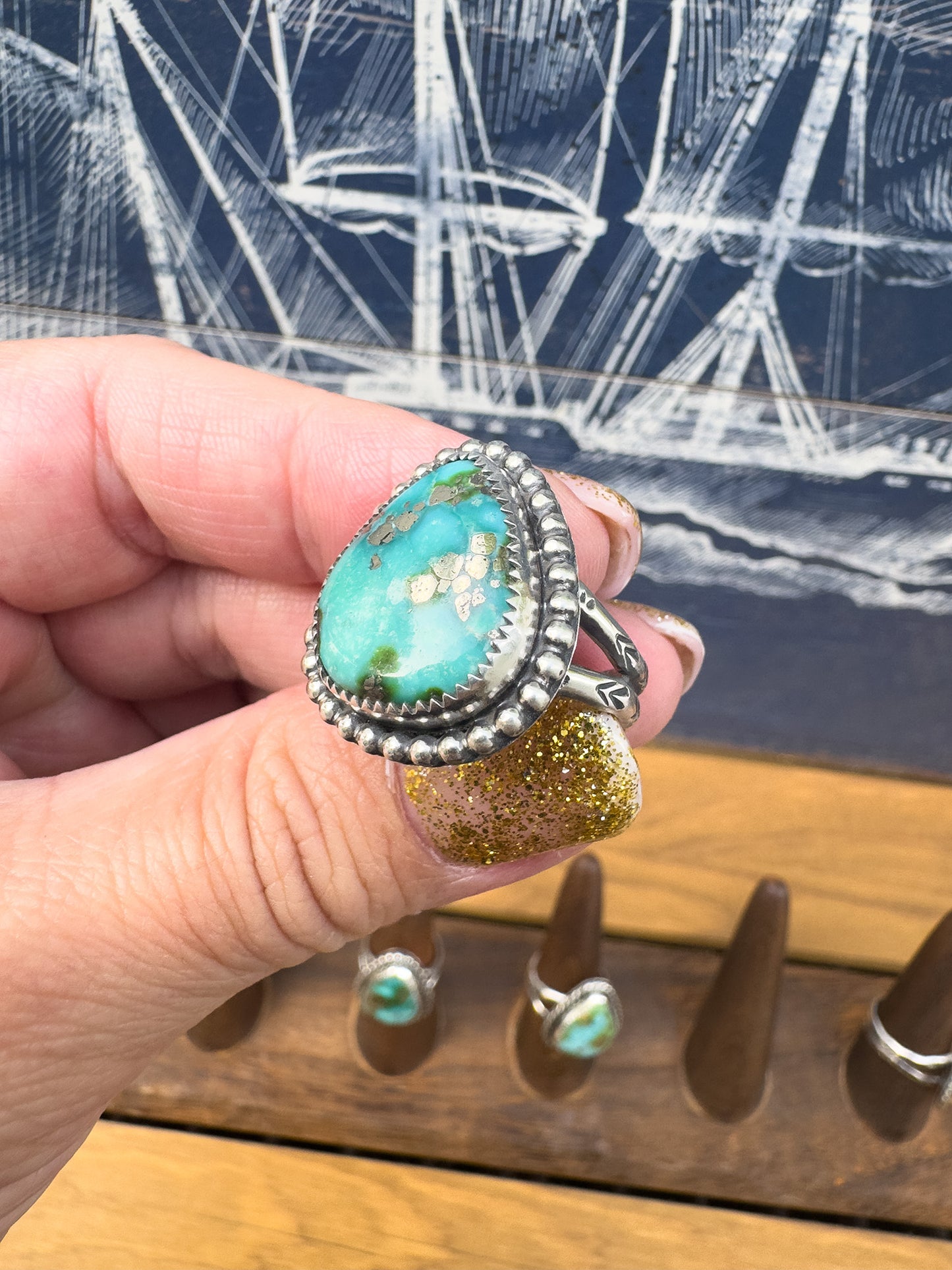 Sonoran Gold Turquoise ring Size 9.5