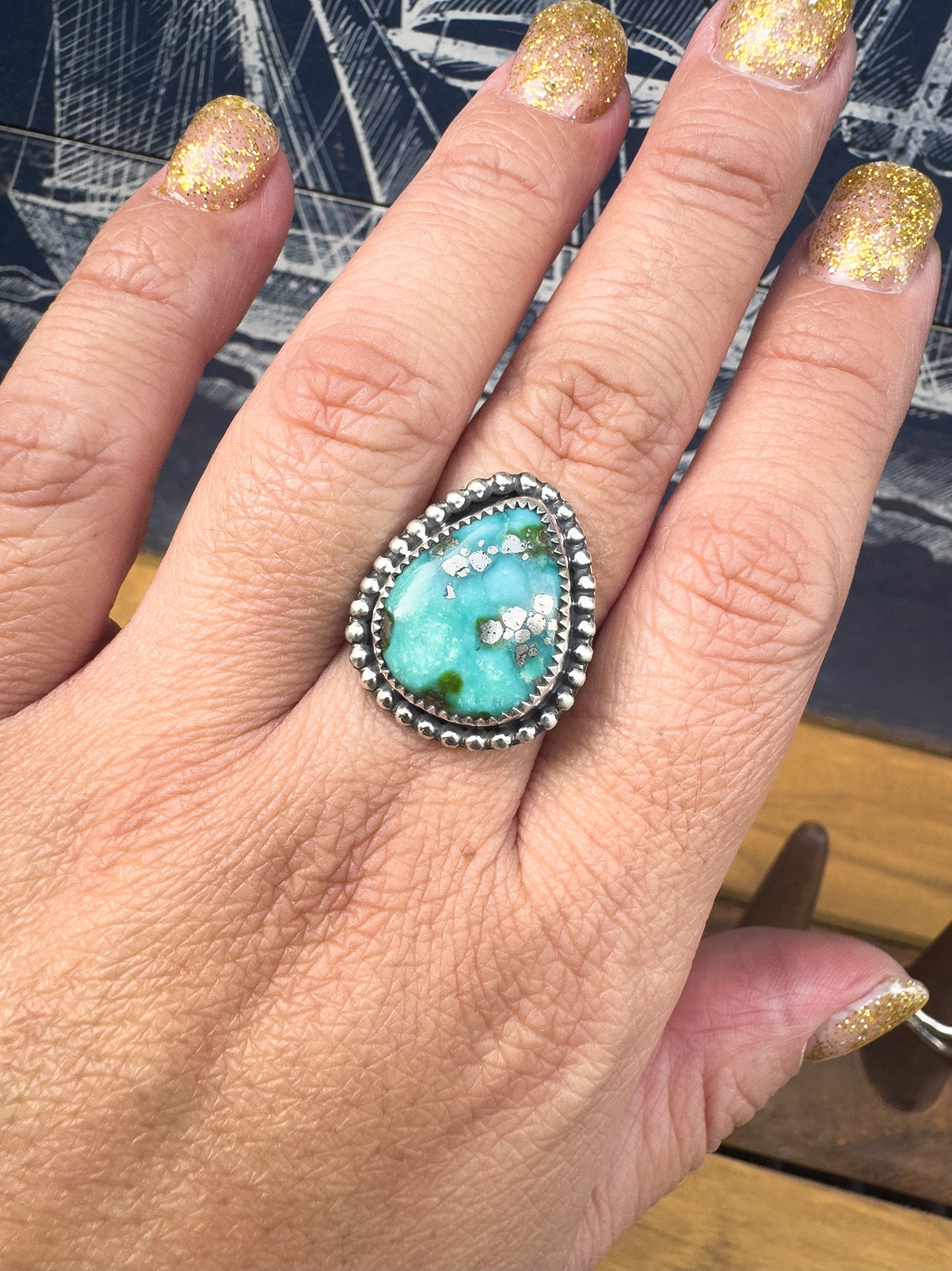 Sonoran Gold Turquoise ring Size 9.5