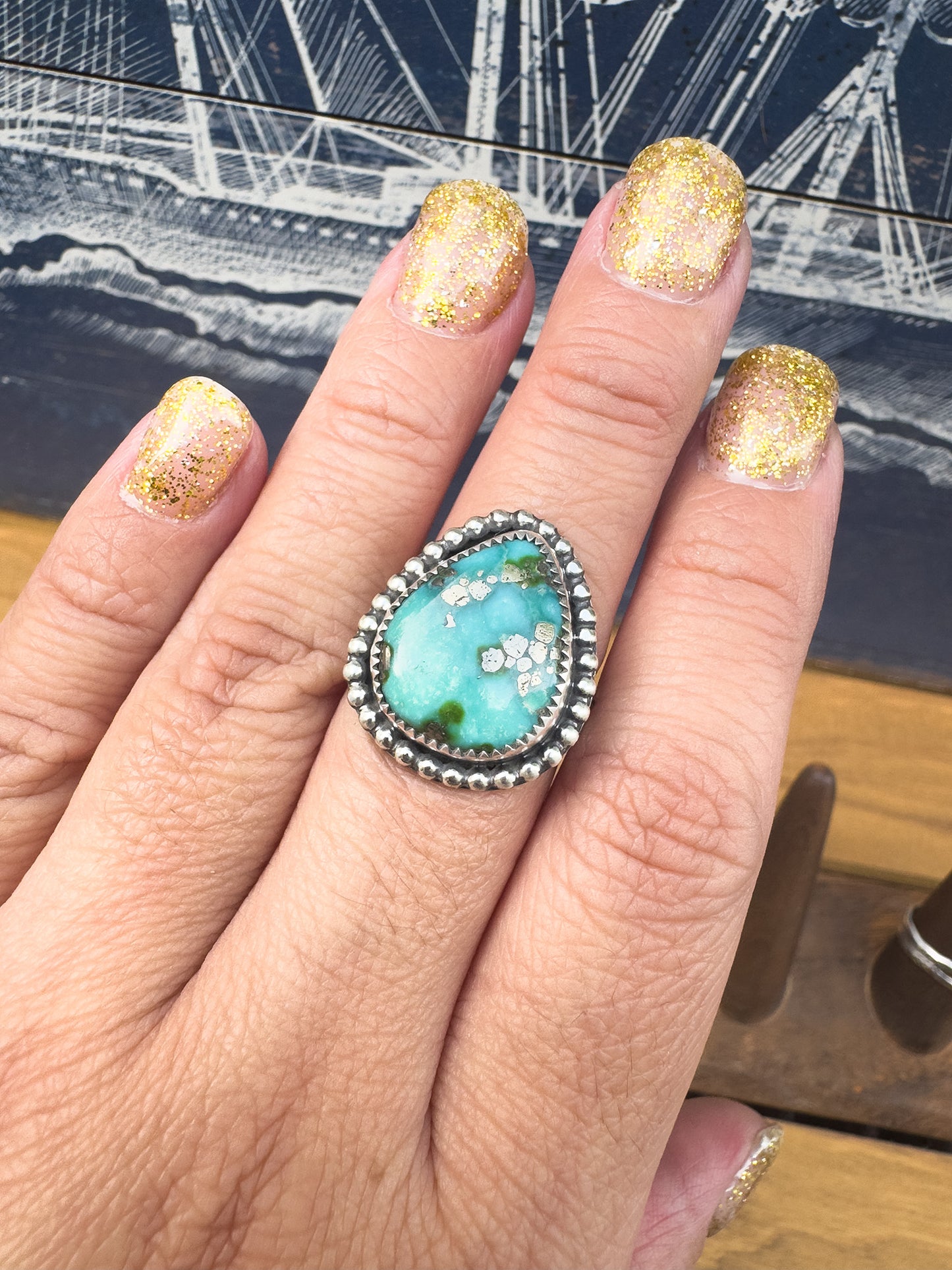 Sonoran Gold Turquoise ring Size 9.5
