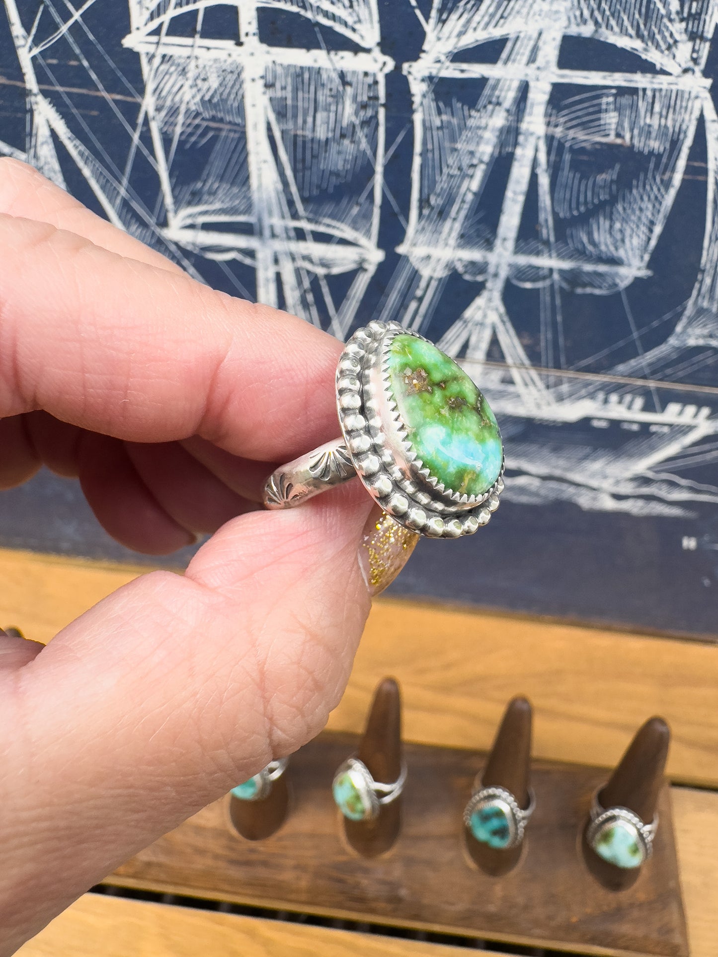 Sonoran Gold Turquoise ring Size 8