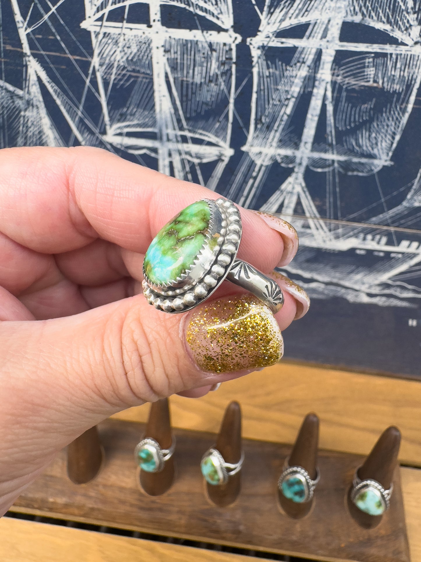 Sonoran Gold Turquoise ring Size 8