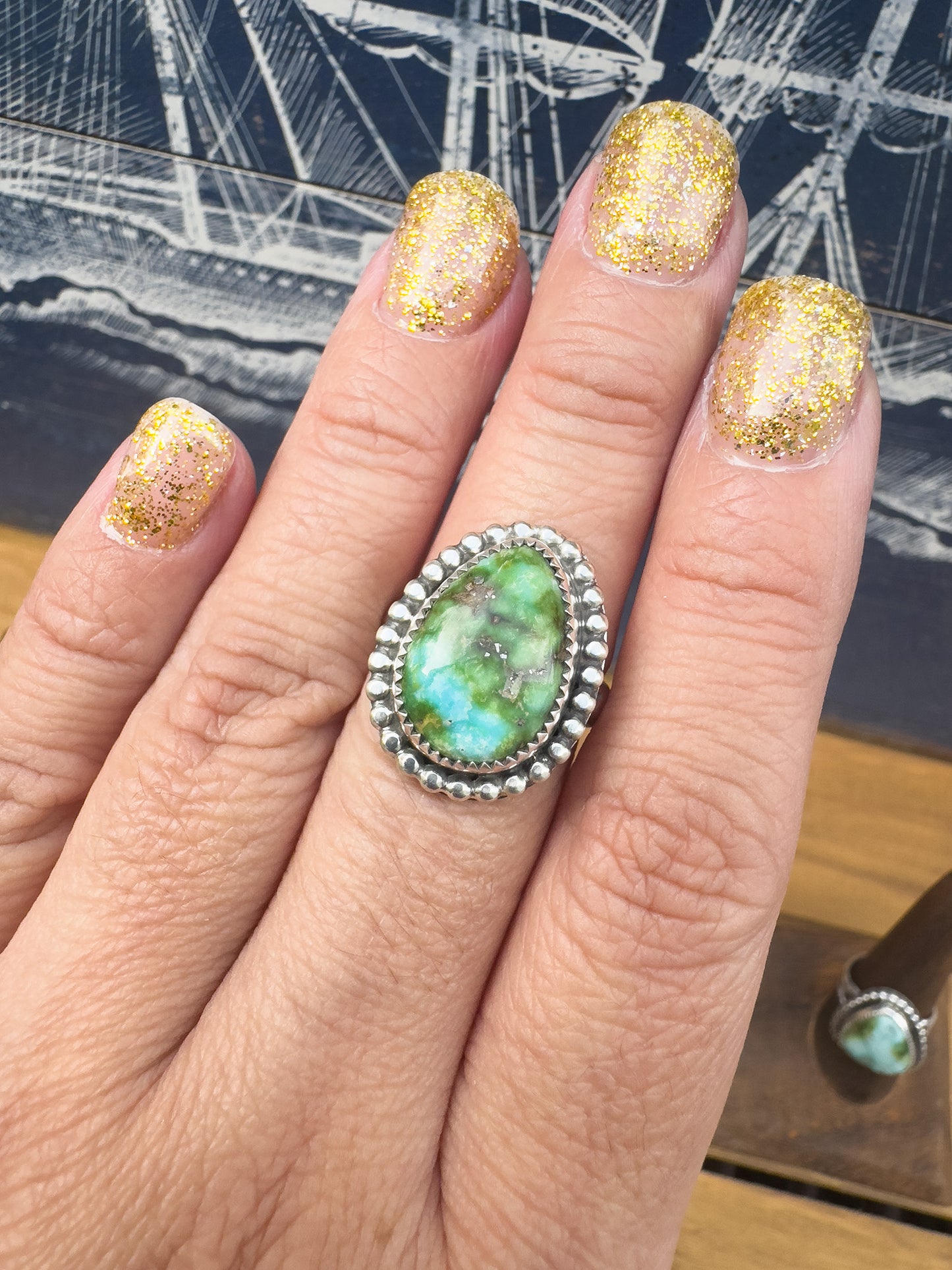 Sonoran Gold Turquoise ring Size 8