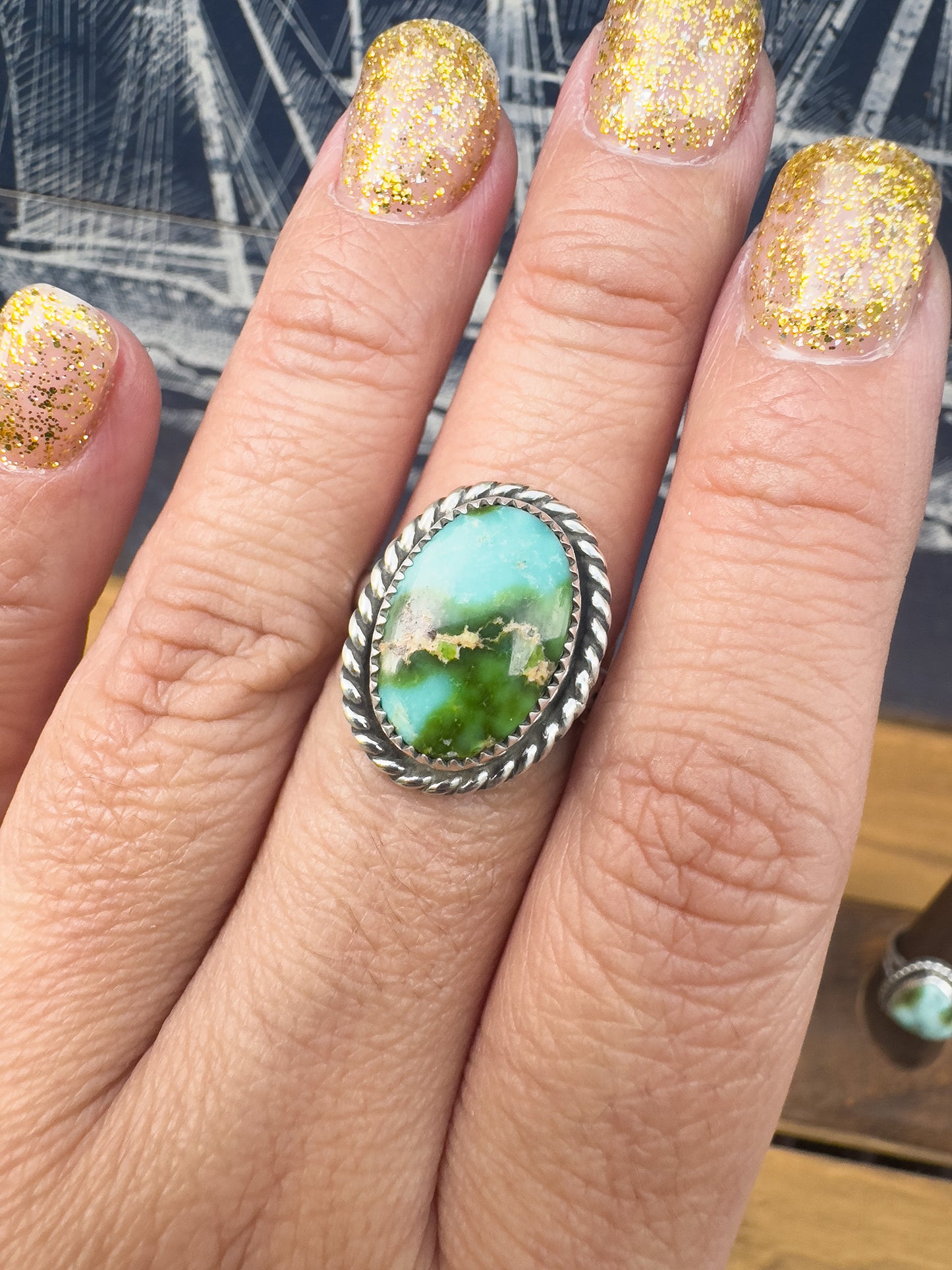 Sonoran Gold Turquoise ring Size 9