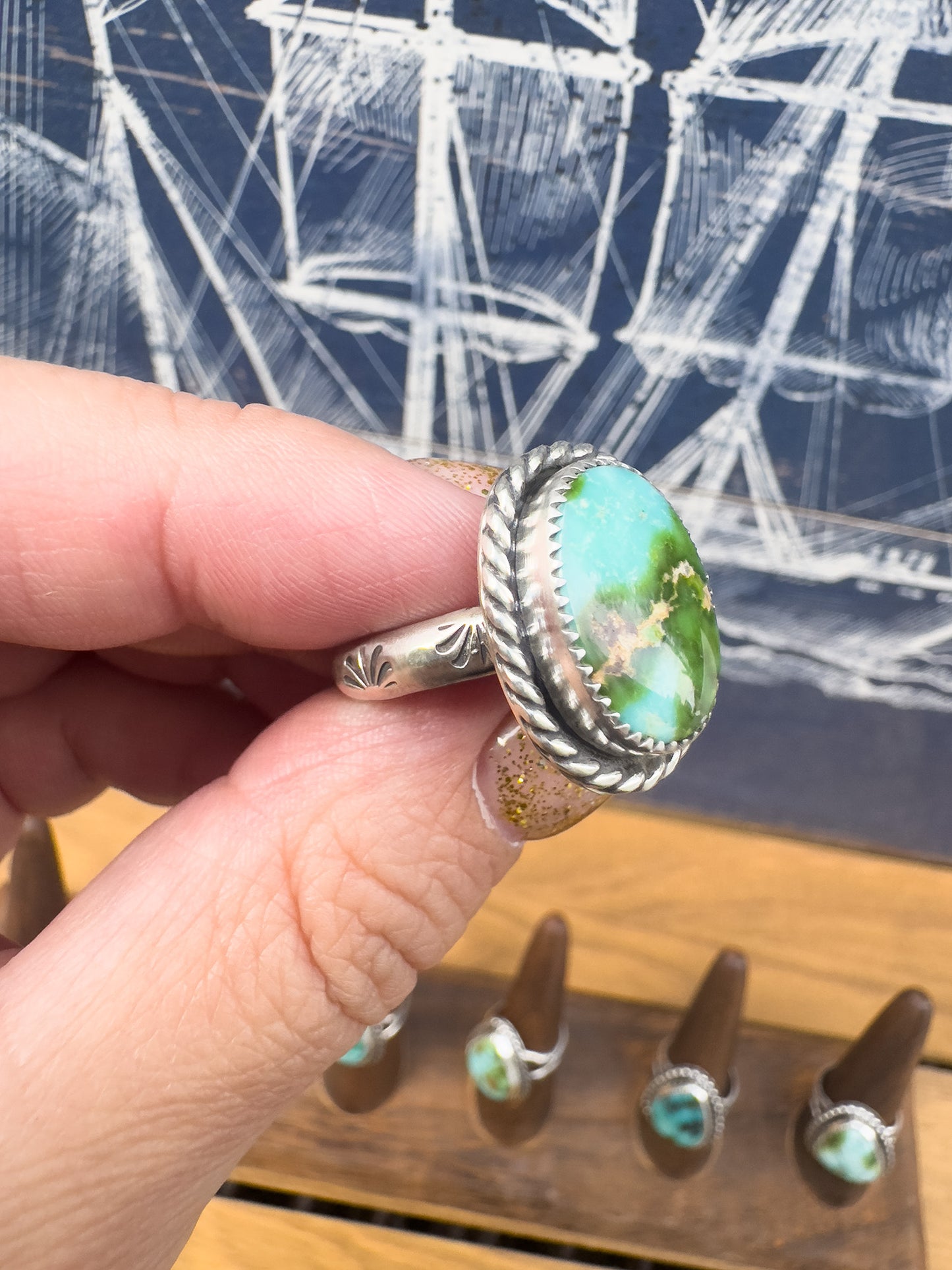 Sonoran Gold Turquoise ring Size 9