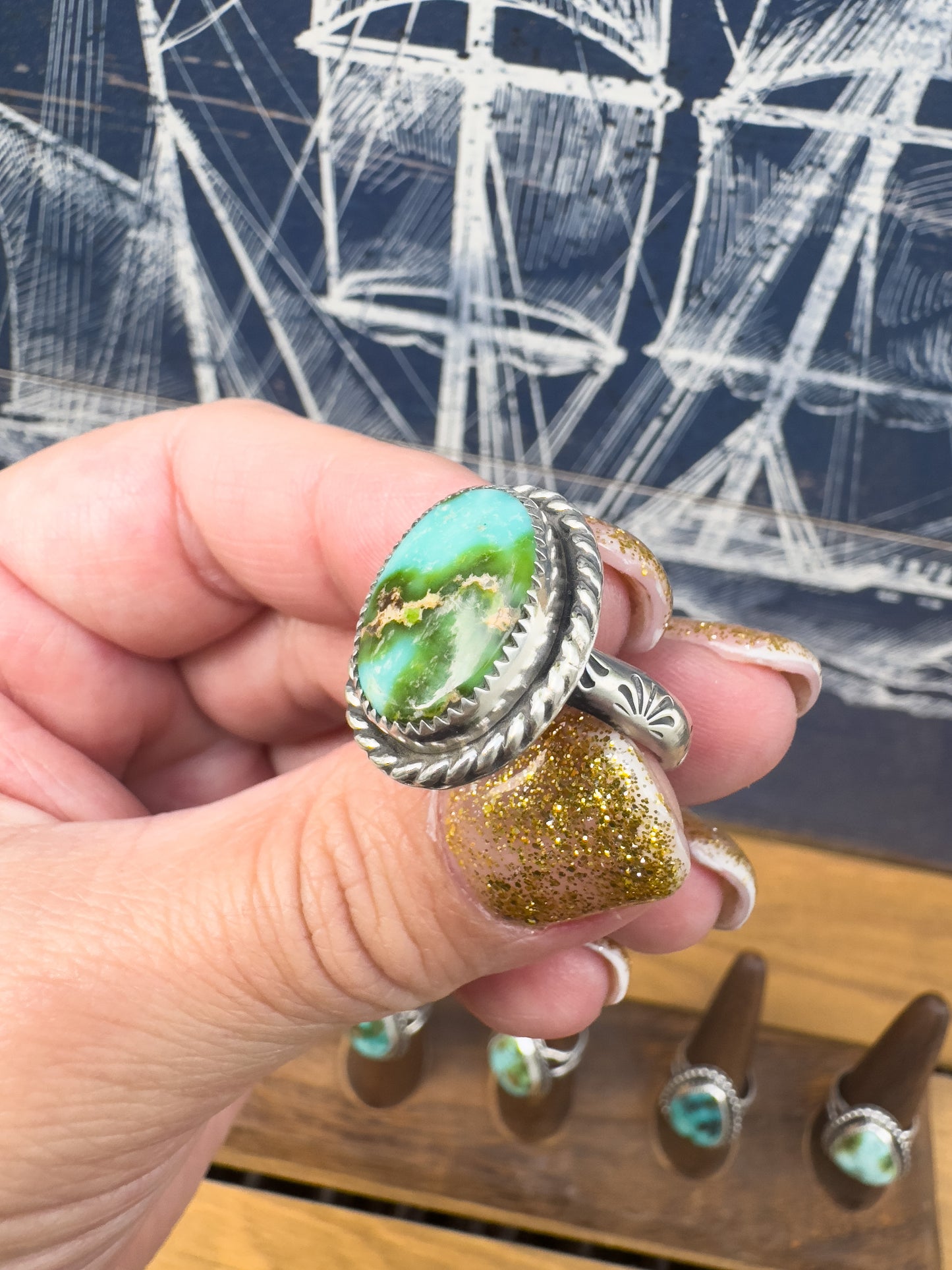 Sonoran Gold Turquoise ring Size 9