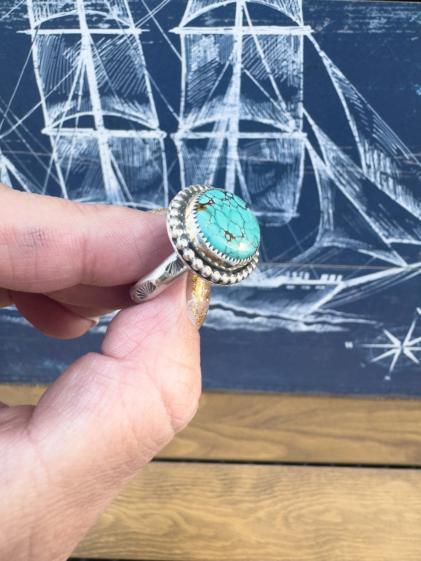 Bamboo Mountain Turquoise ring Size 9.5