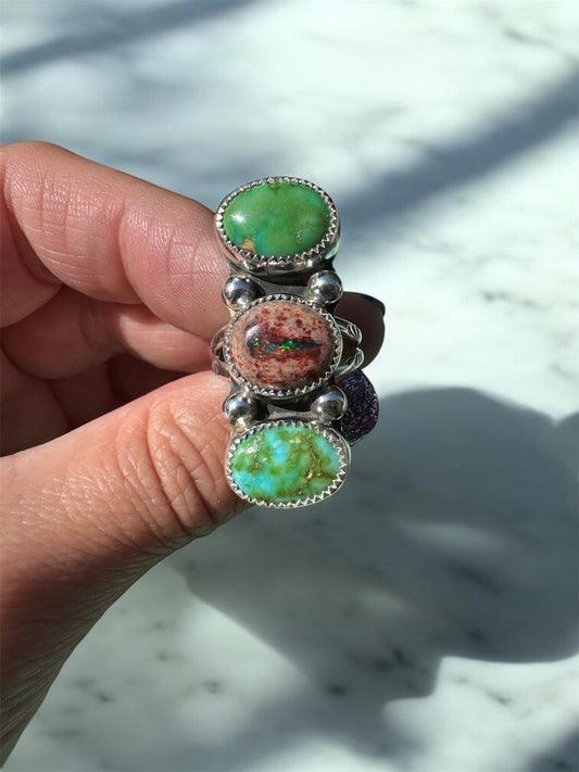 Mexican Fire Opal Sonoran Gold ring size 7.5