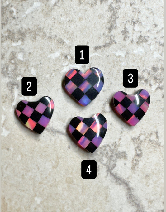 Aurora Opal Heart "Made to Order" Checkered