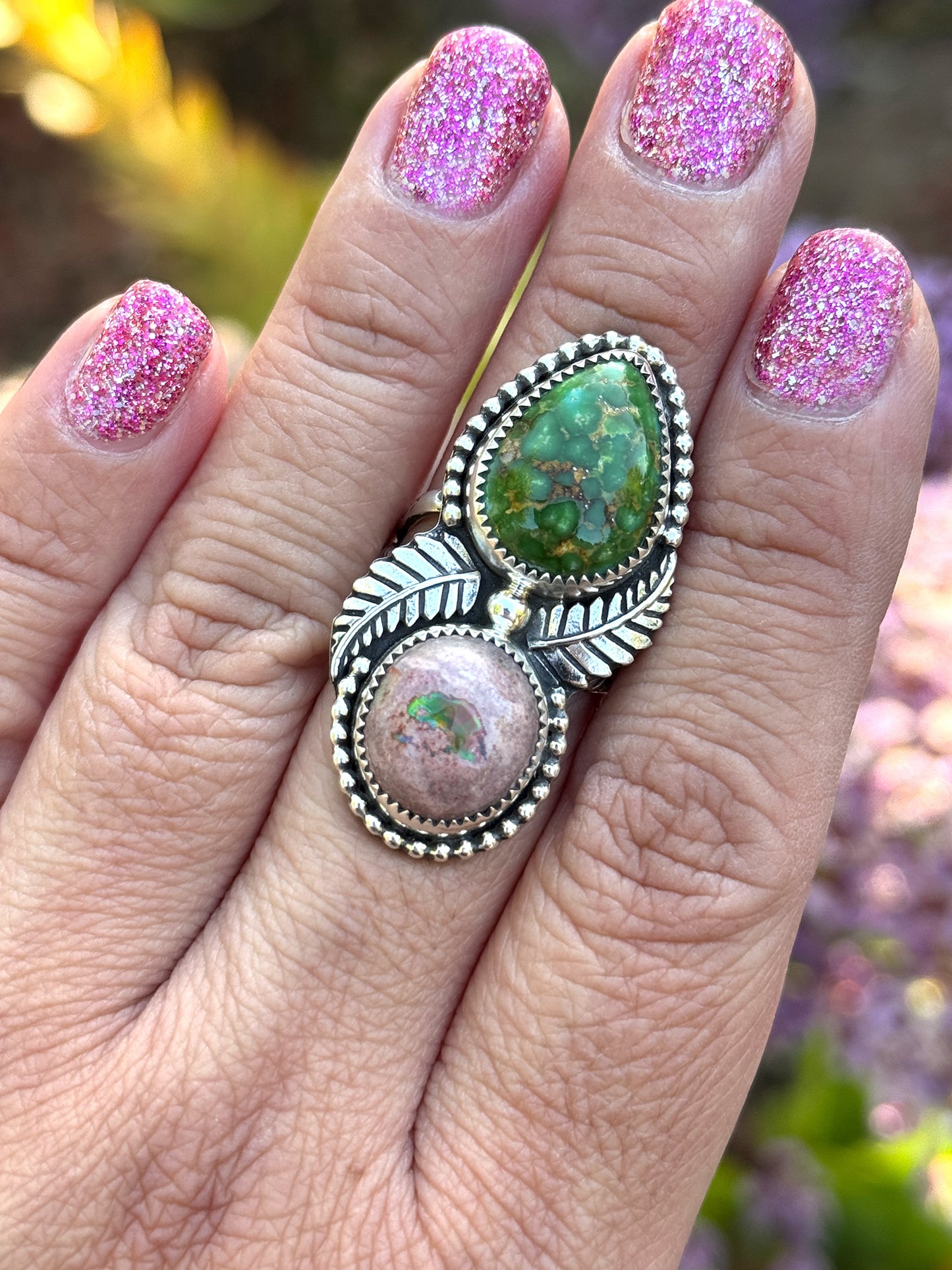 Mexican Fire Opal Sonoran Gold ring size 9