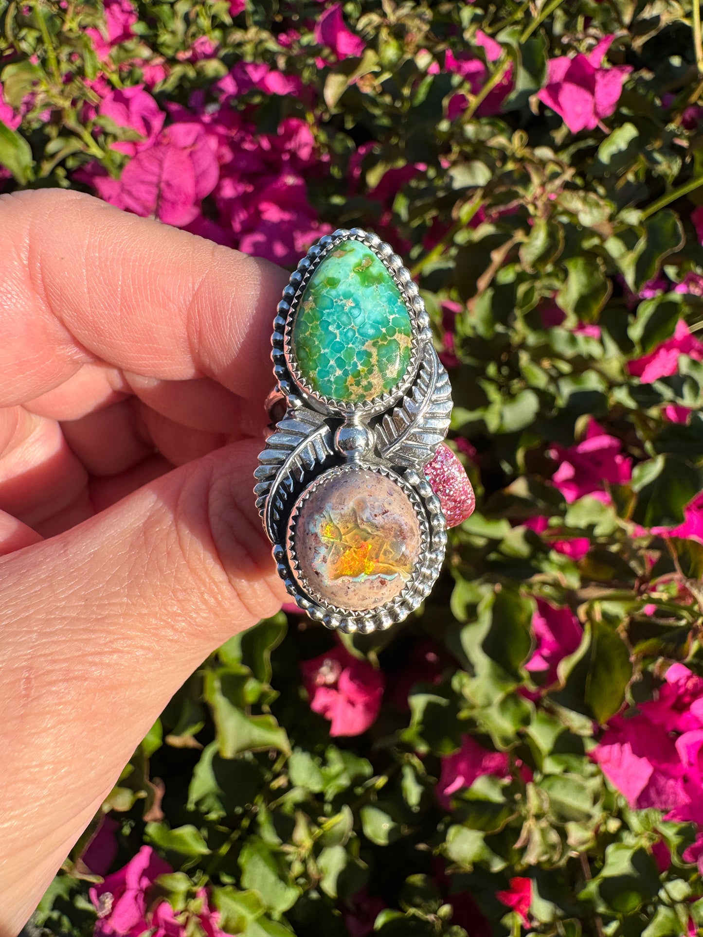 Mexican Fire Opal Sonoran Gold ring size 8.5