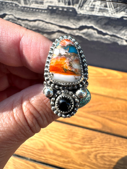 Spiny Oyster Kingman Turquoise ring size 8