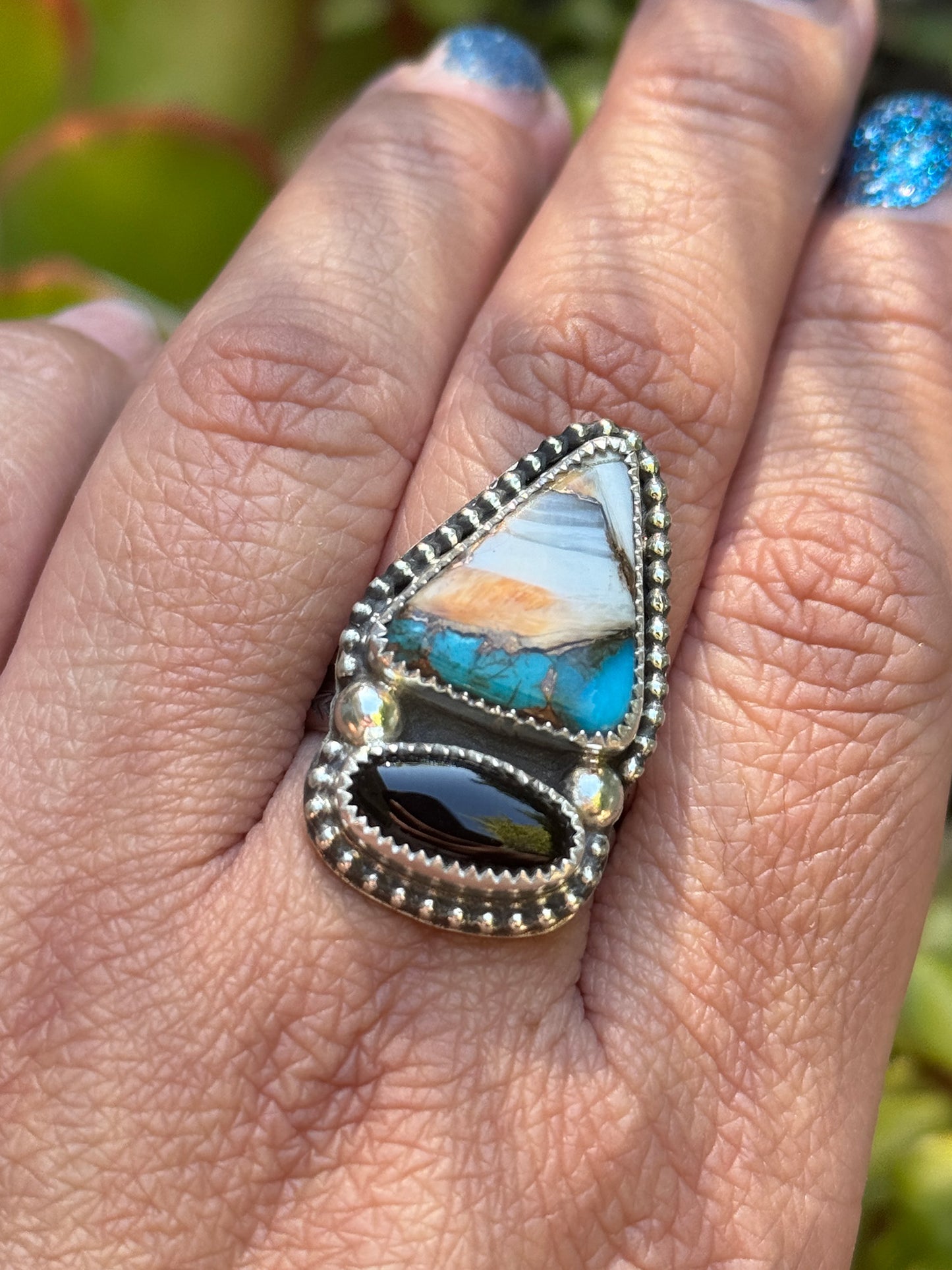 Spiny Oyster Kingman Turquoise ring size 9