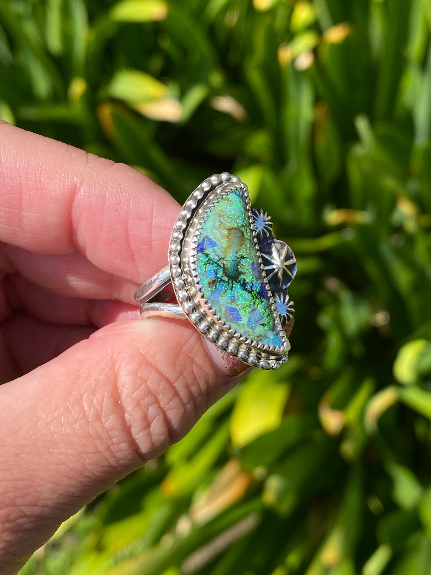 Sterling Opal ring size 9.5