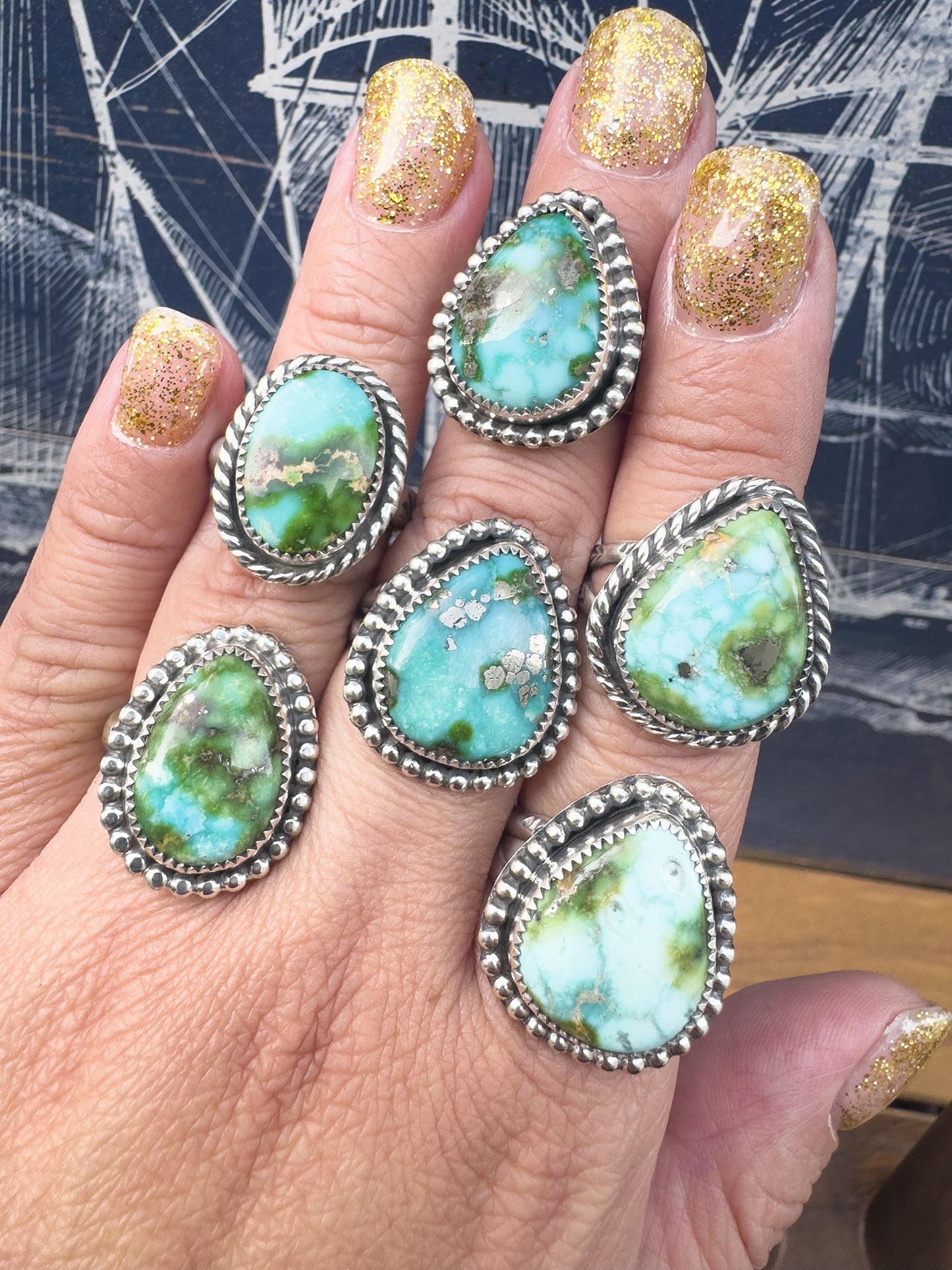 Sonoran Gold Turquoise ring Size 8.5