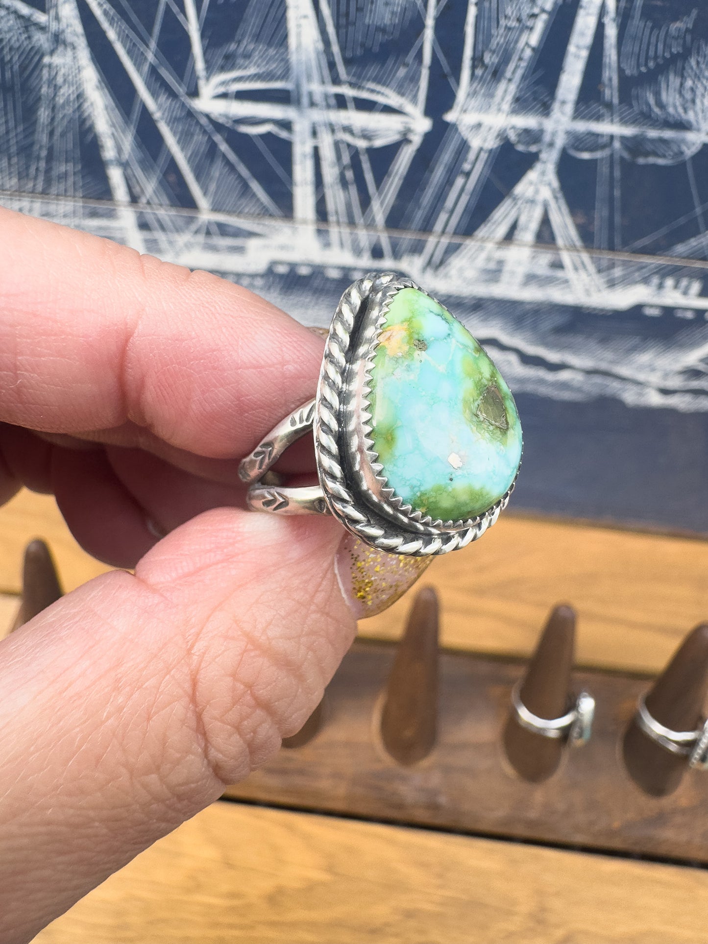 Sonoran Gold Turquoise ring Size 9