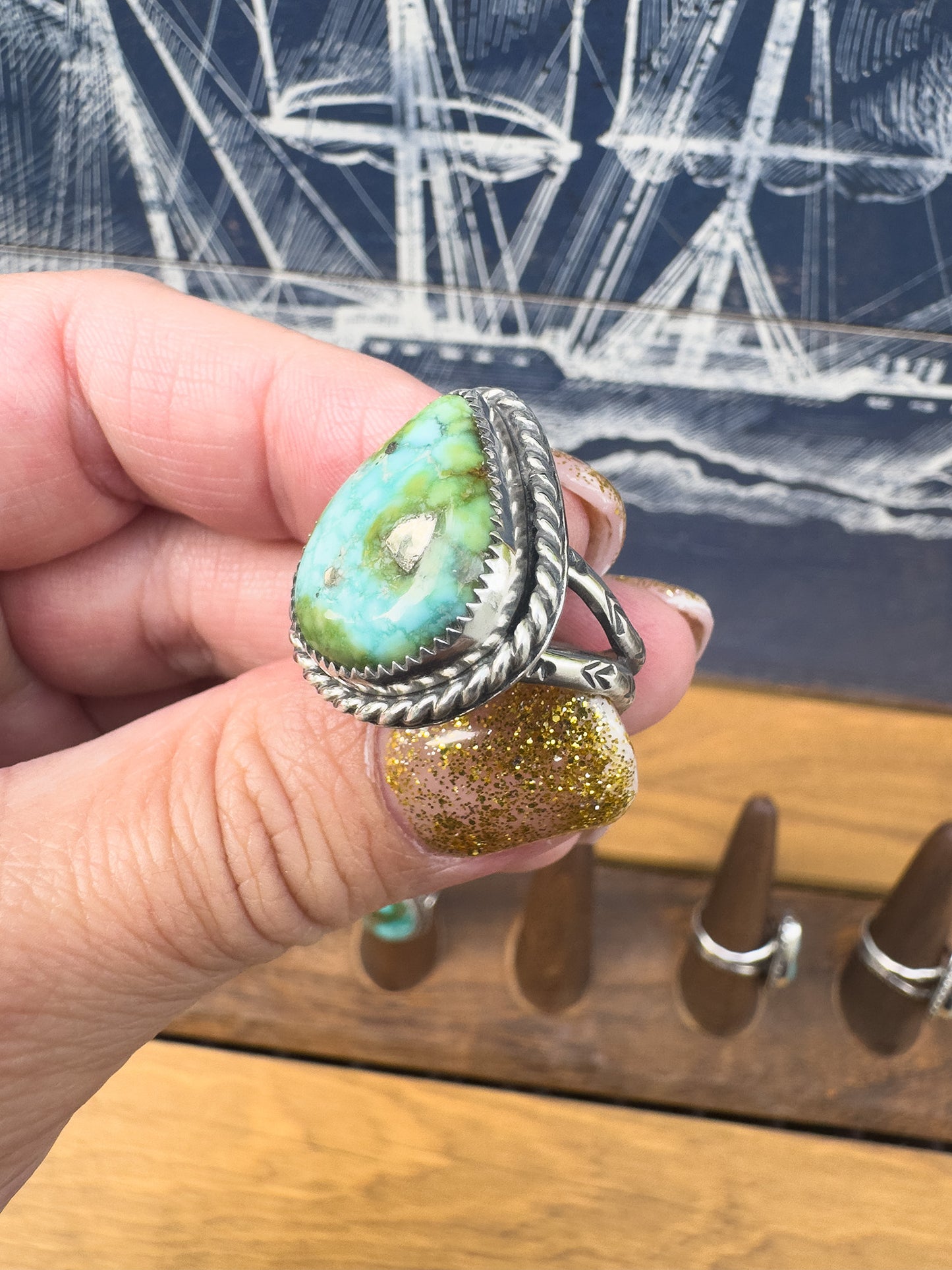 Sonoran Gold Turquoise ring Size 9