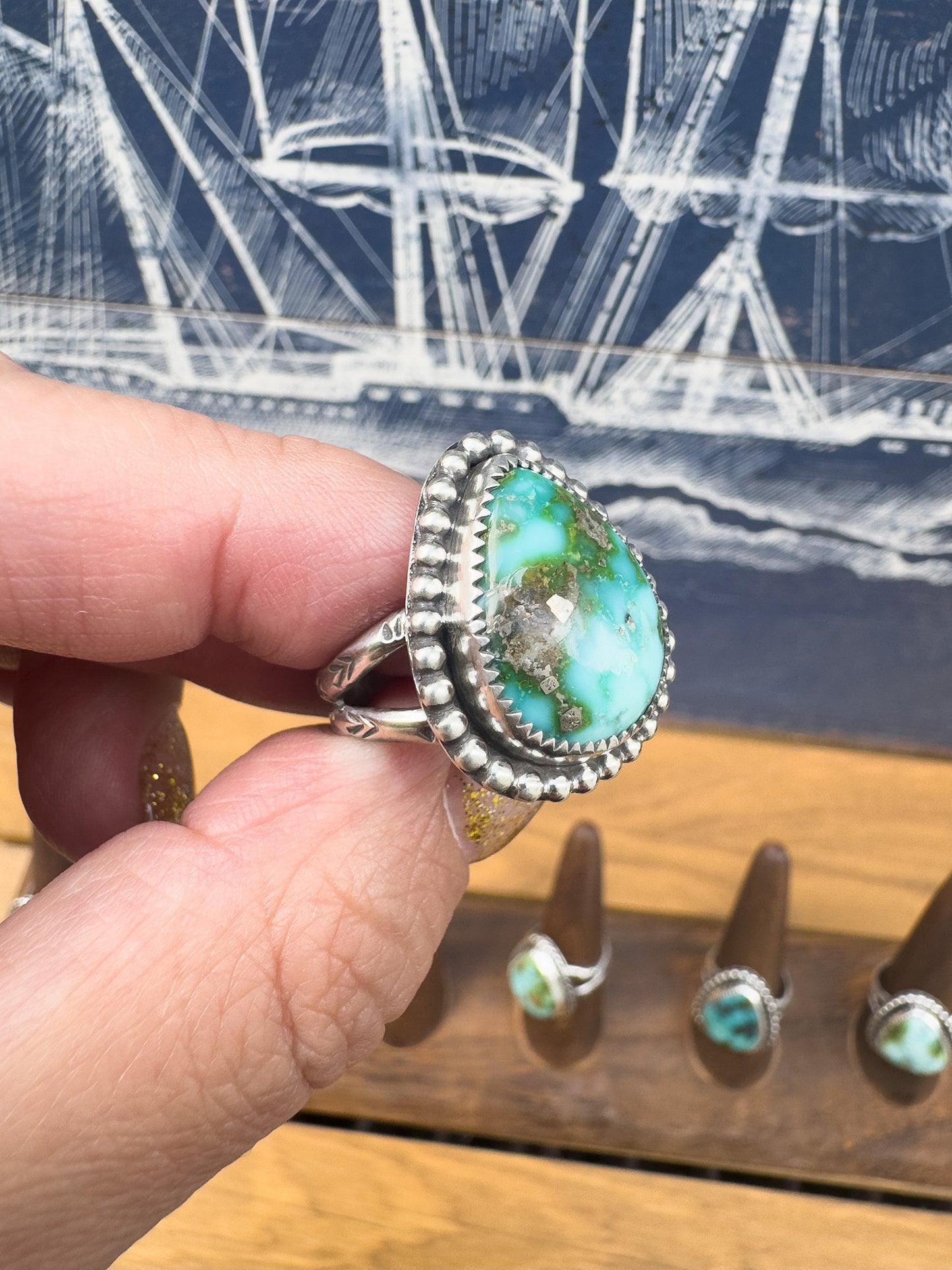 Sonoran Gold Turquoise ring Size 8.5