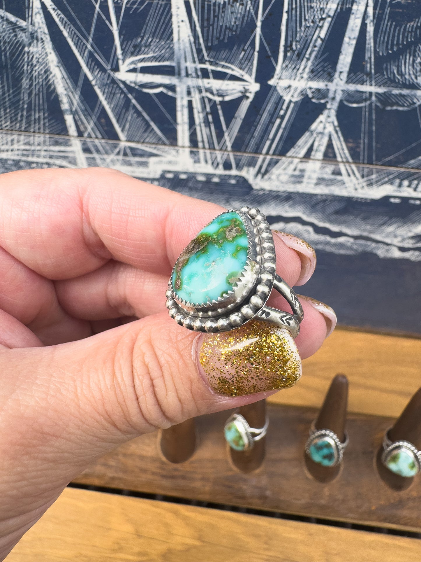 Sonoran Gold Turquoise ring Size 8.5