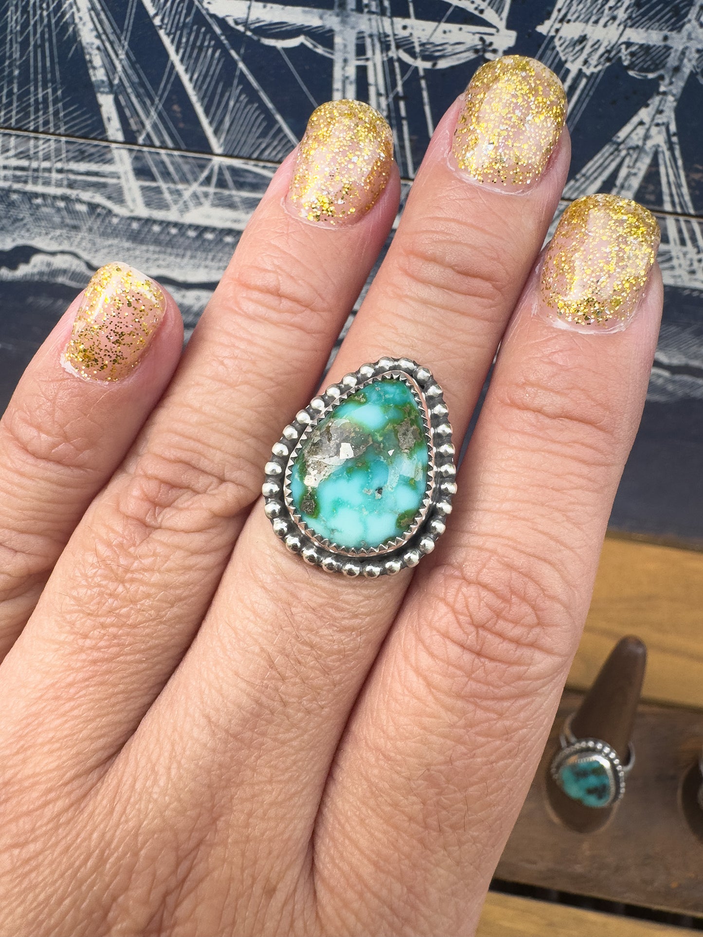 Sonoran Gold Turquoise ring Size 8.5