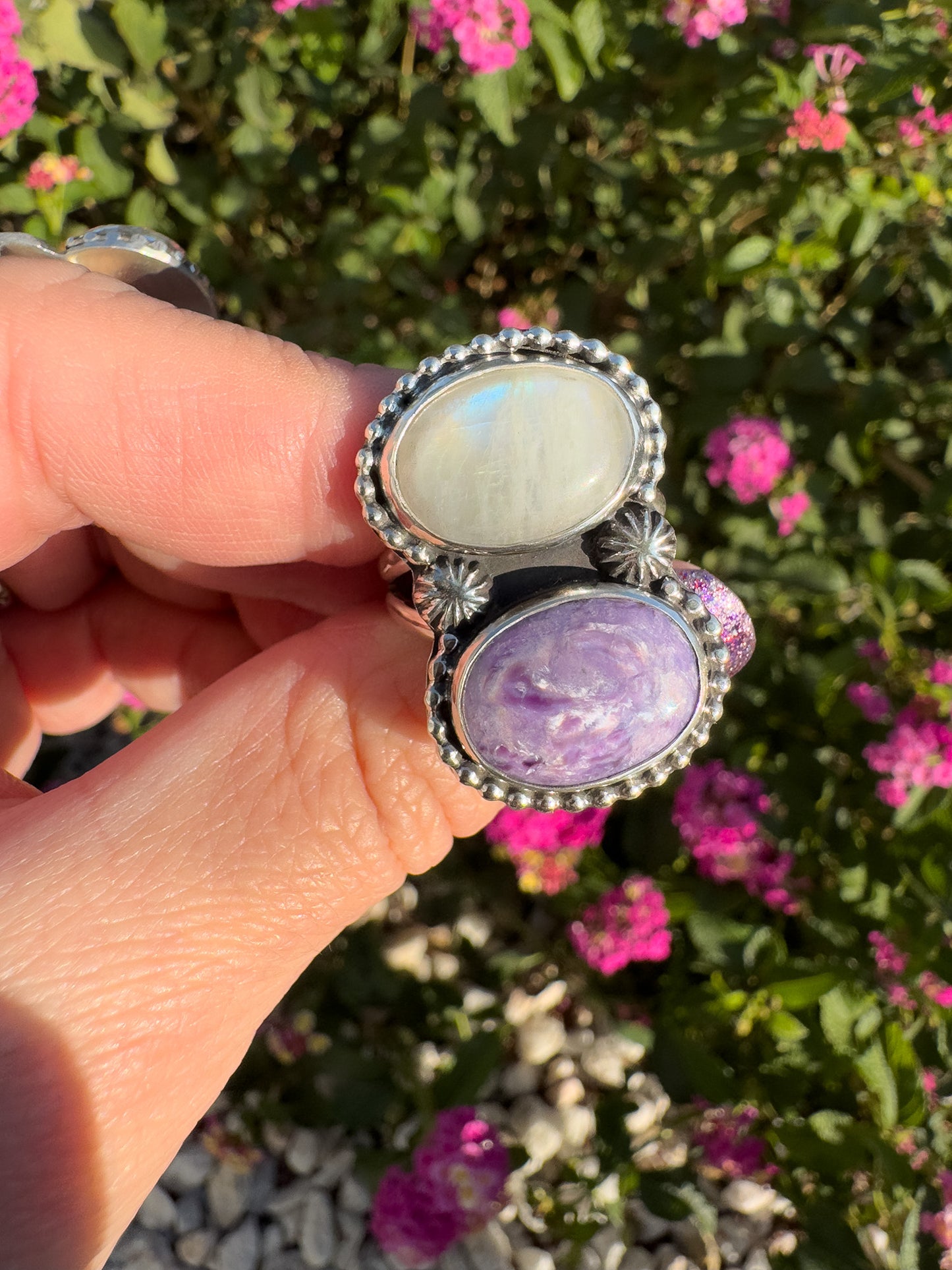 Moonstone & Charoite size 9.5