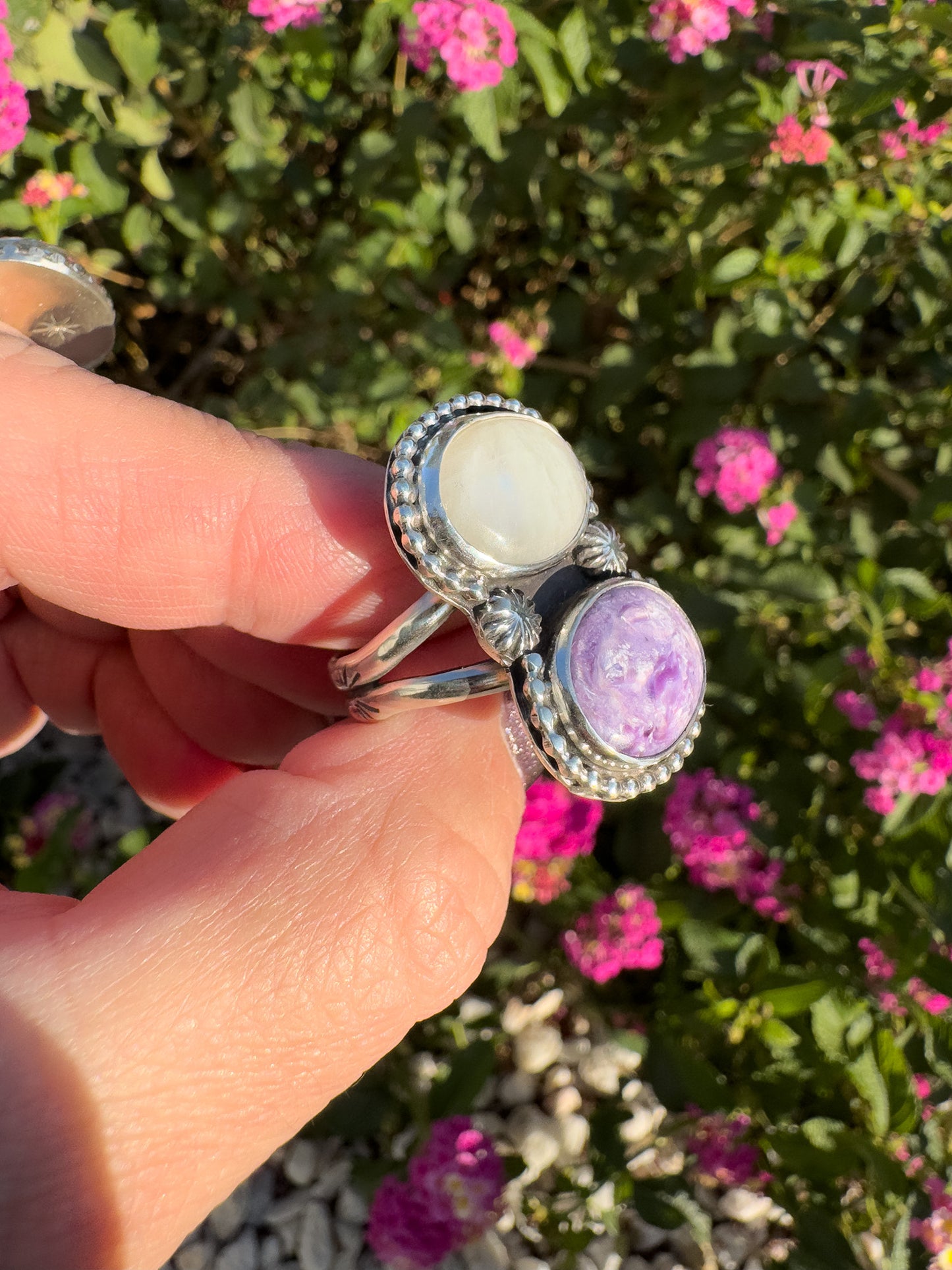 Moonstone & Charoite size 9.5