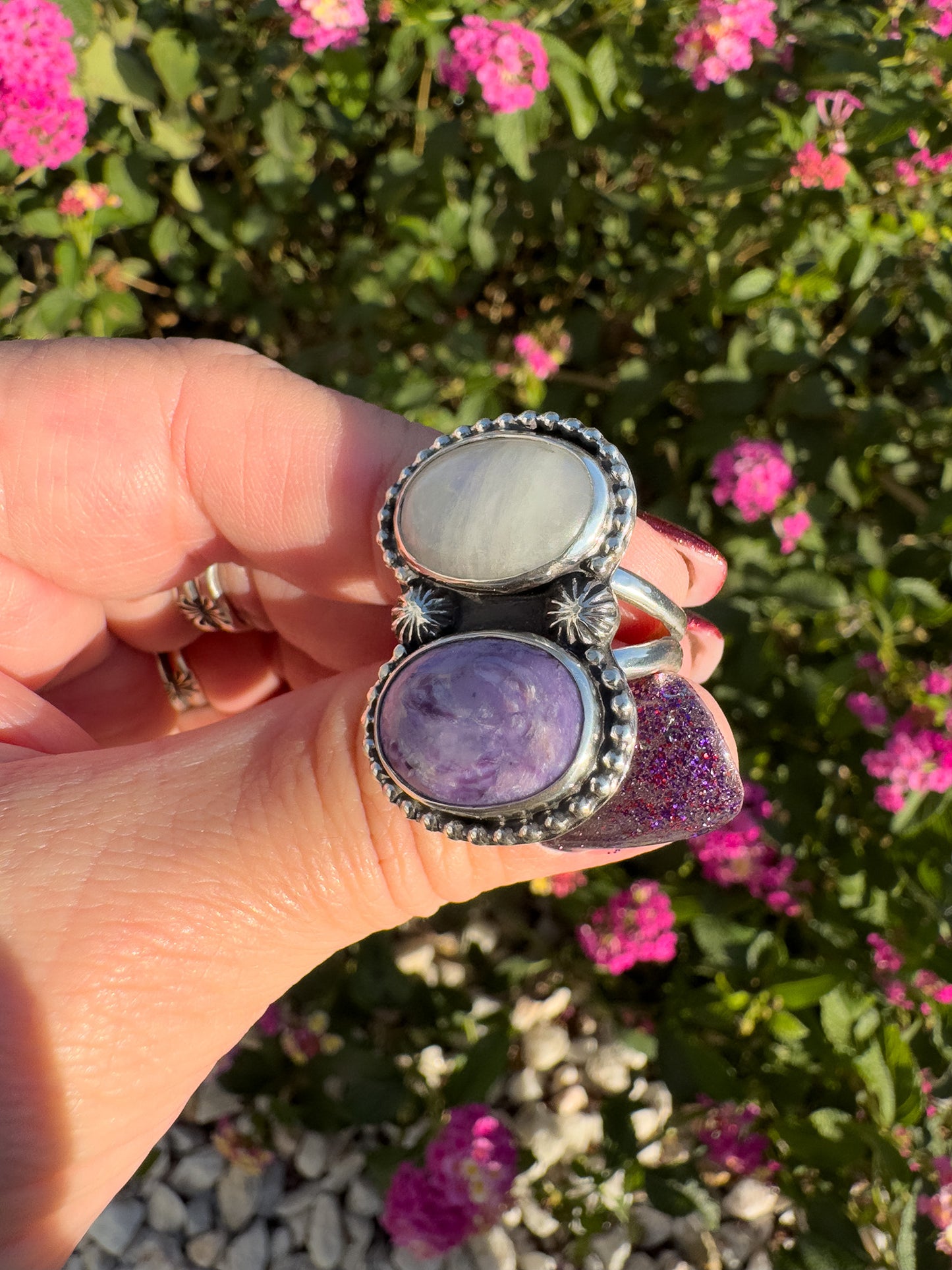 Moonstone & Charoite size 9.5