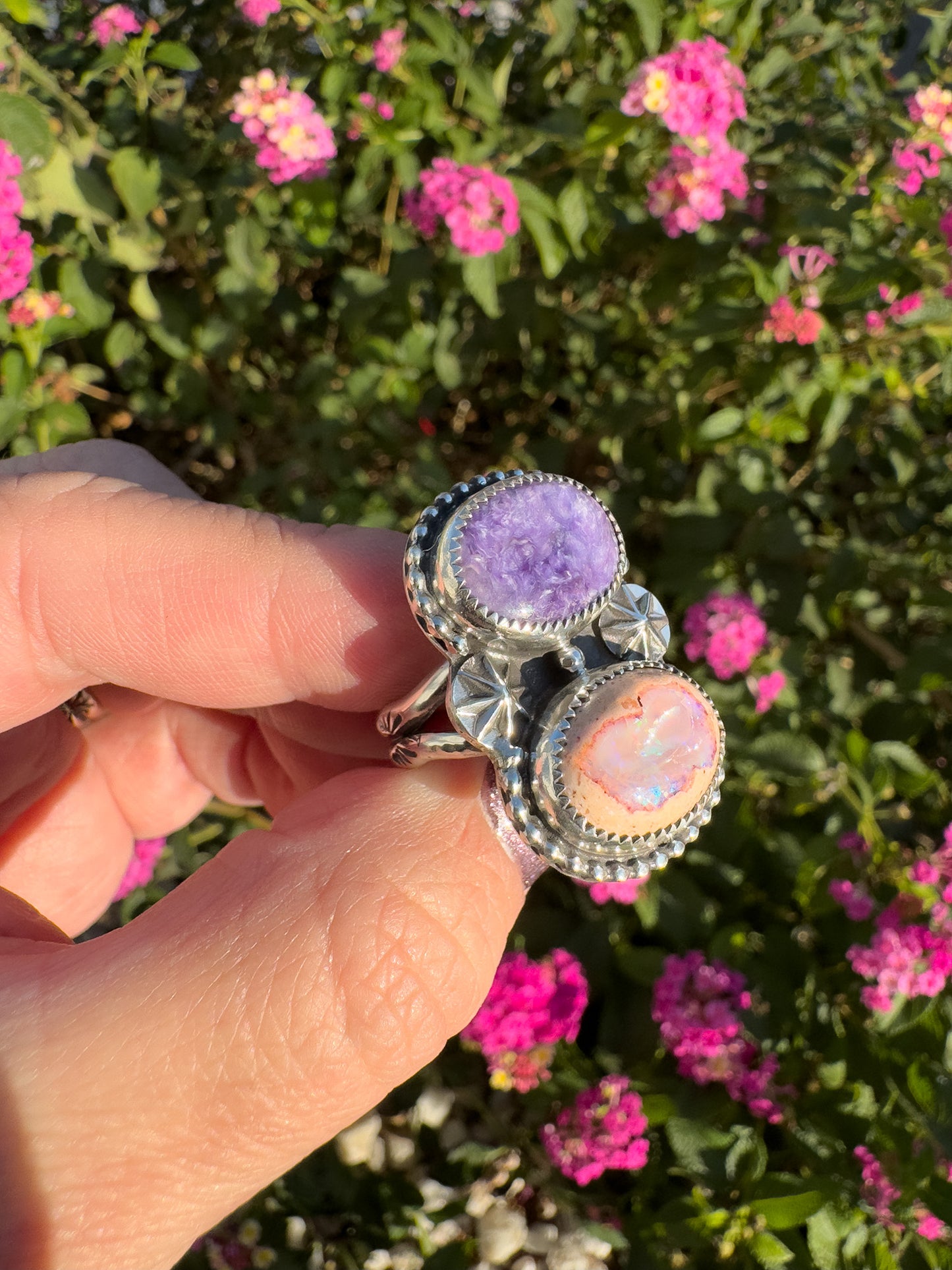 Fire Opal & Charoite size 8.5