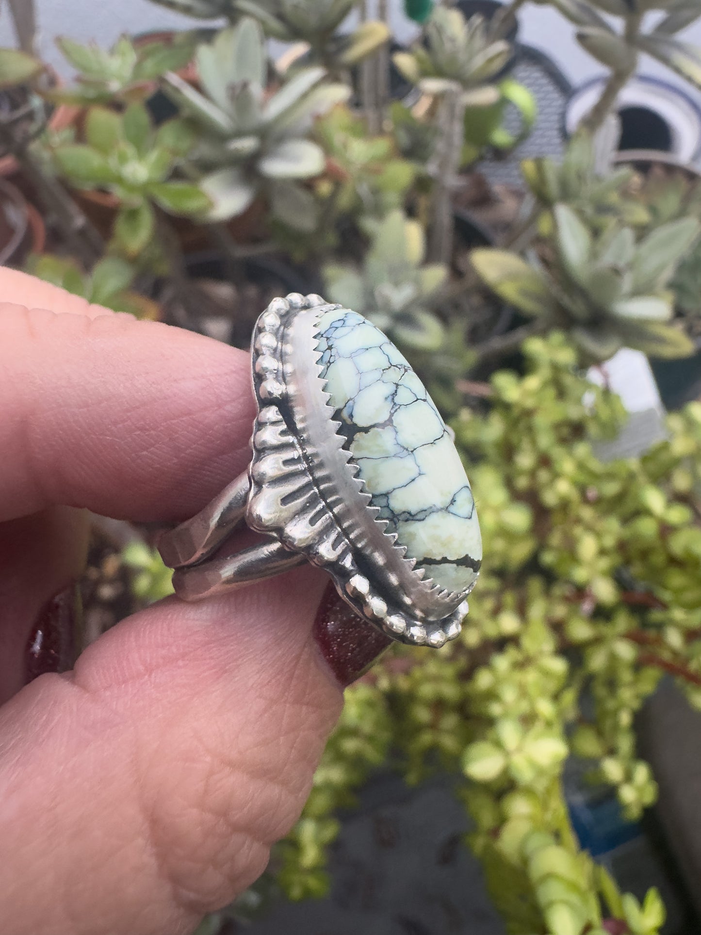 Silver Peak Variscite ring size 7
