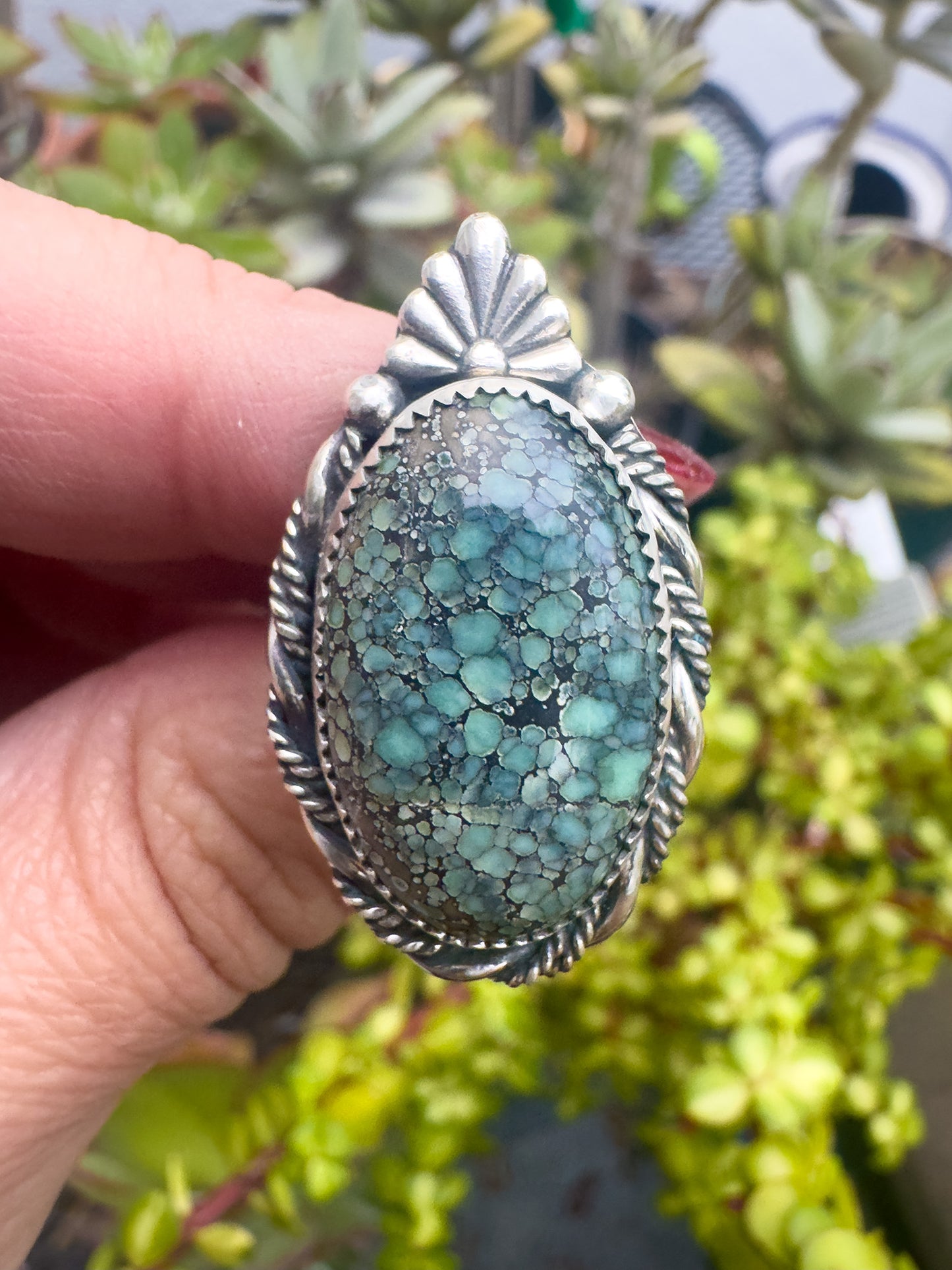 Silver Peak Variscite ring size 9