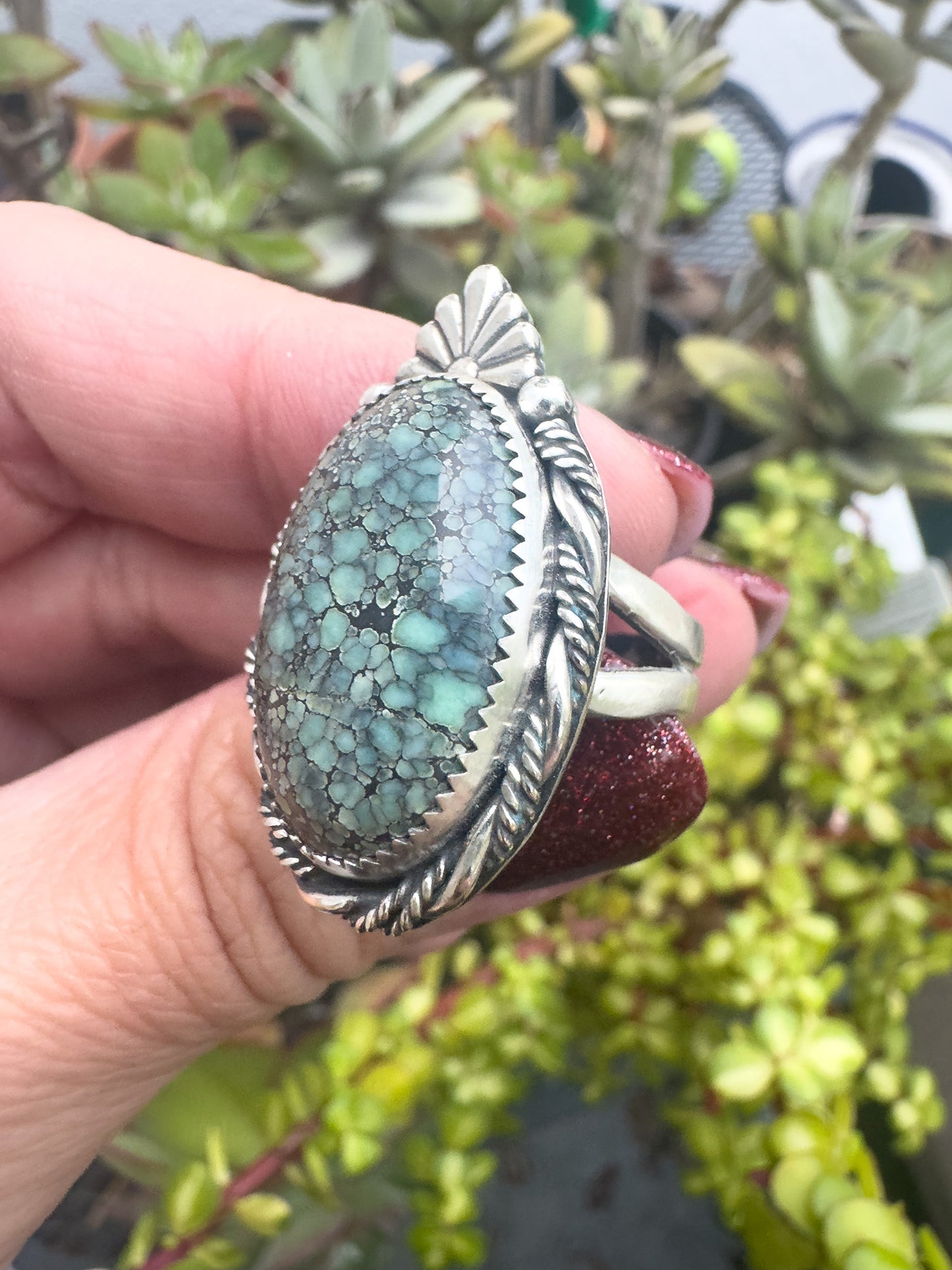 Silver Peak Variscite ring size 9