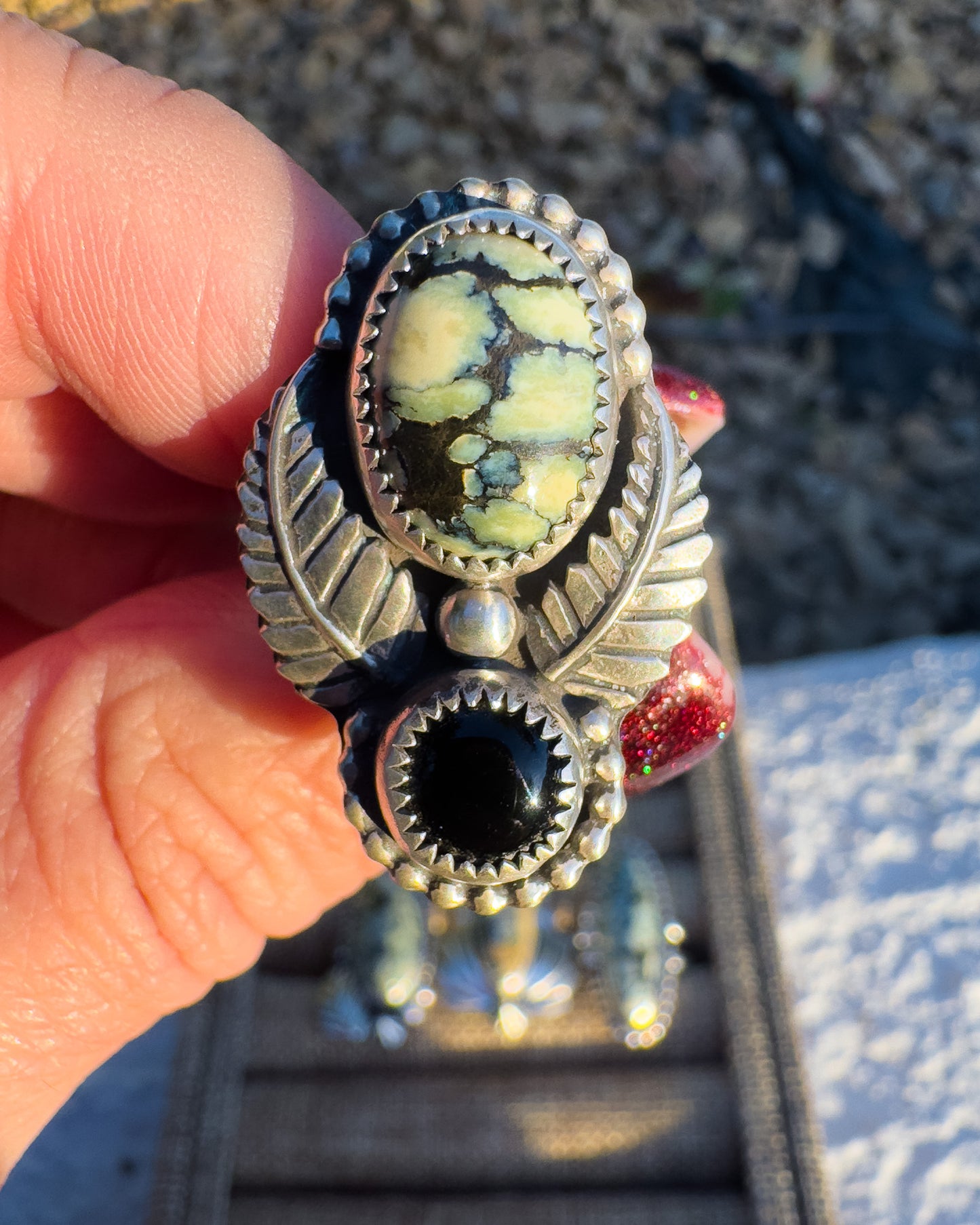 Silver Peak Variscite ring size 7.5