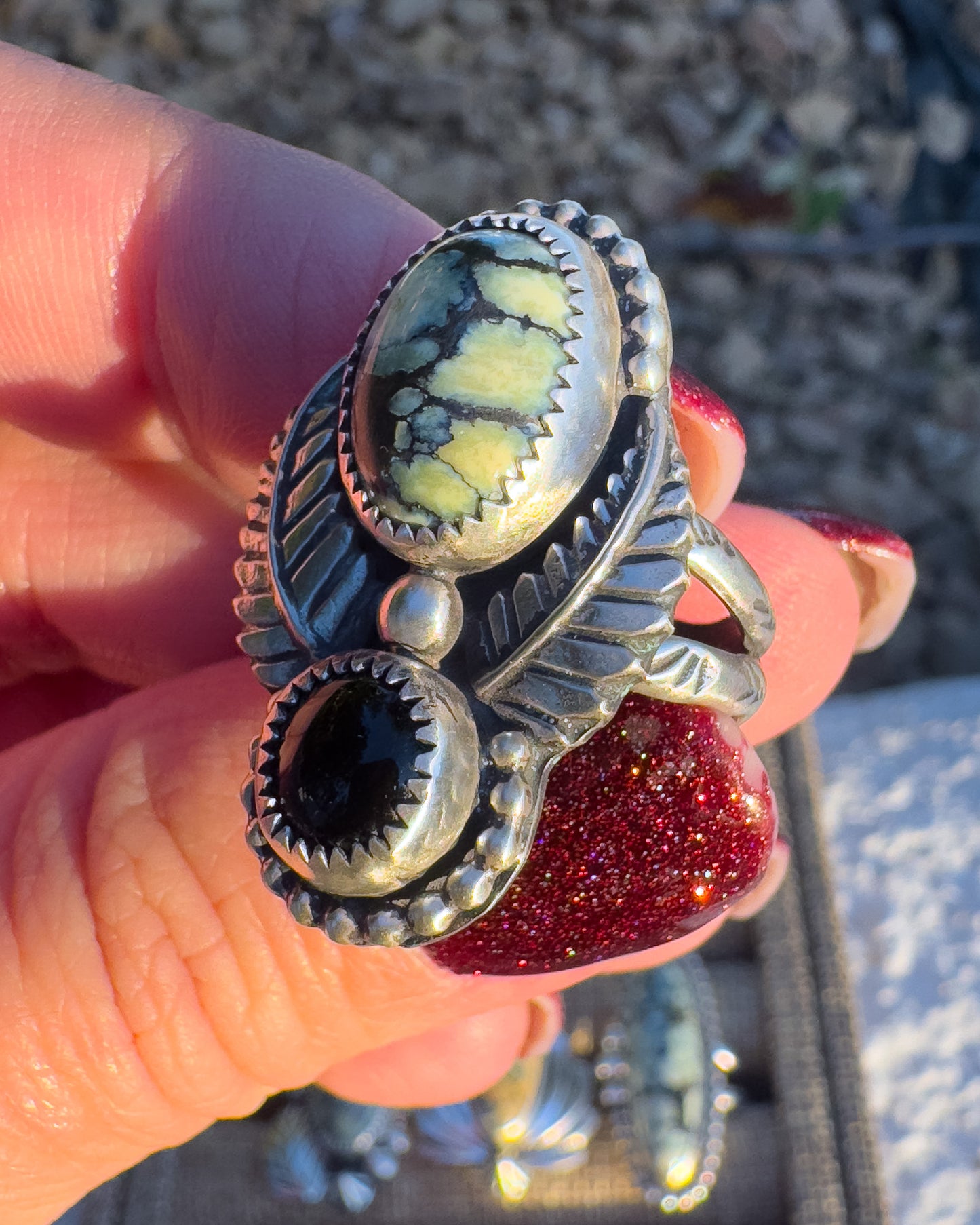 Silver Peak Variscite ring size 7.5