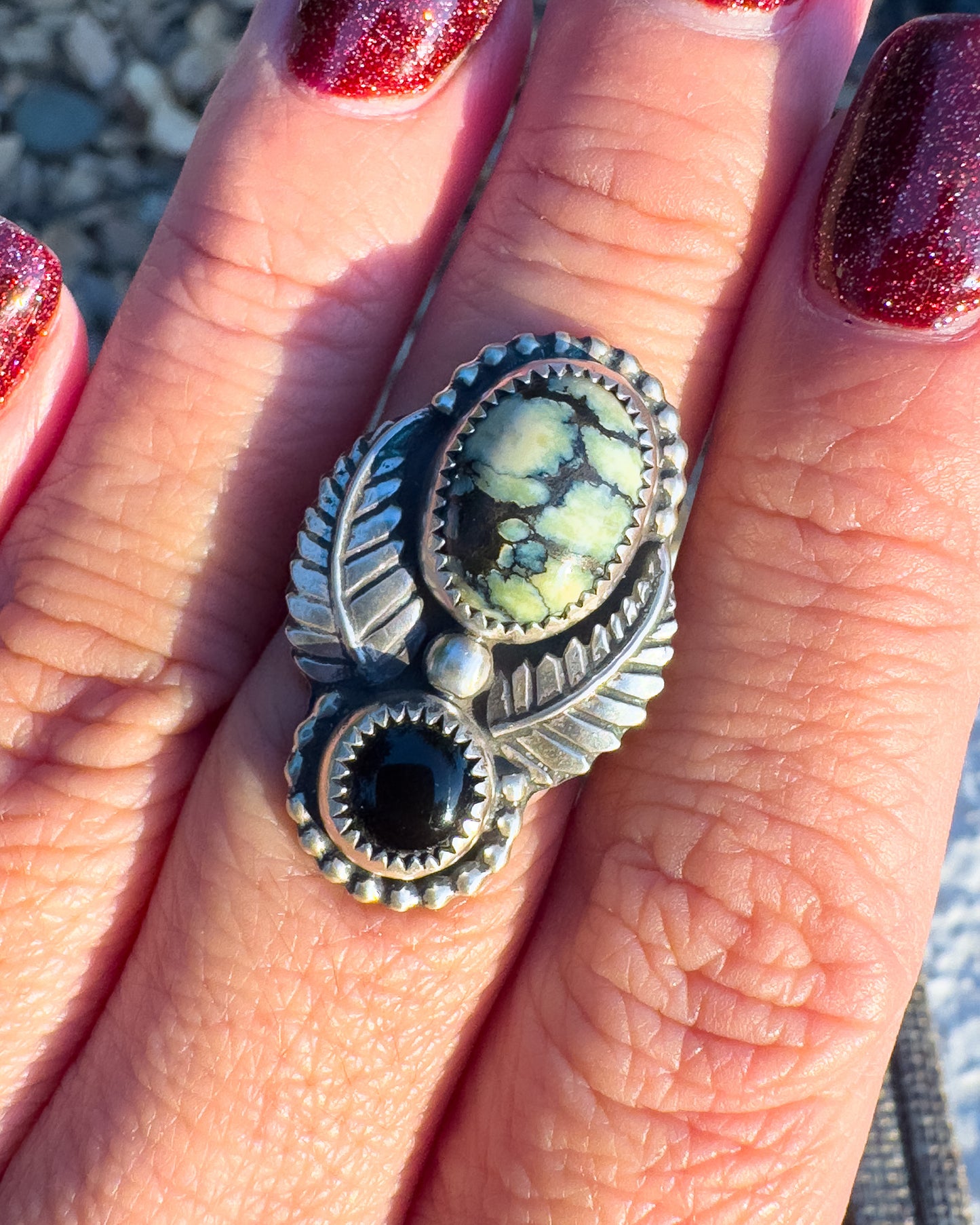 Silver Peak Variscite ring size 7.5