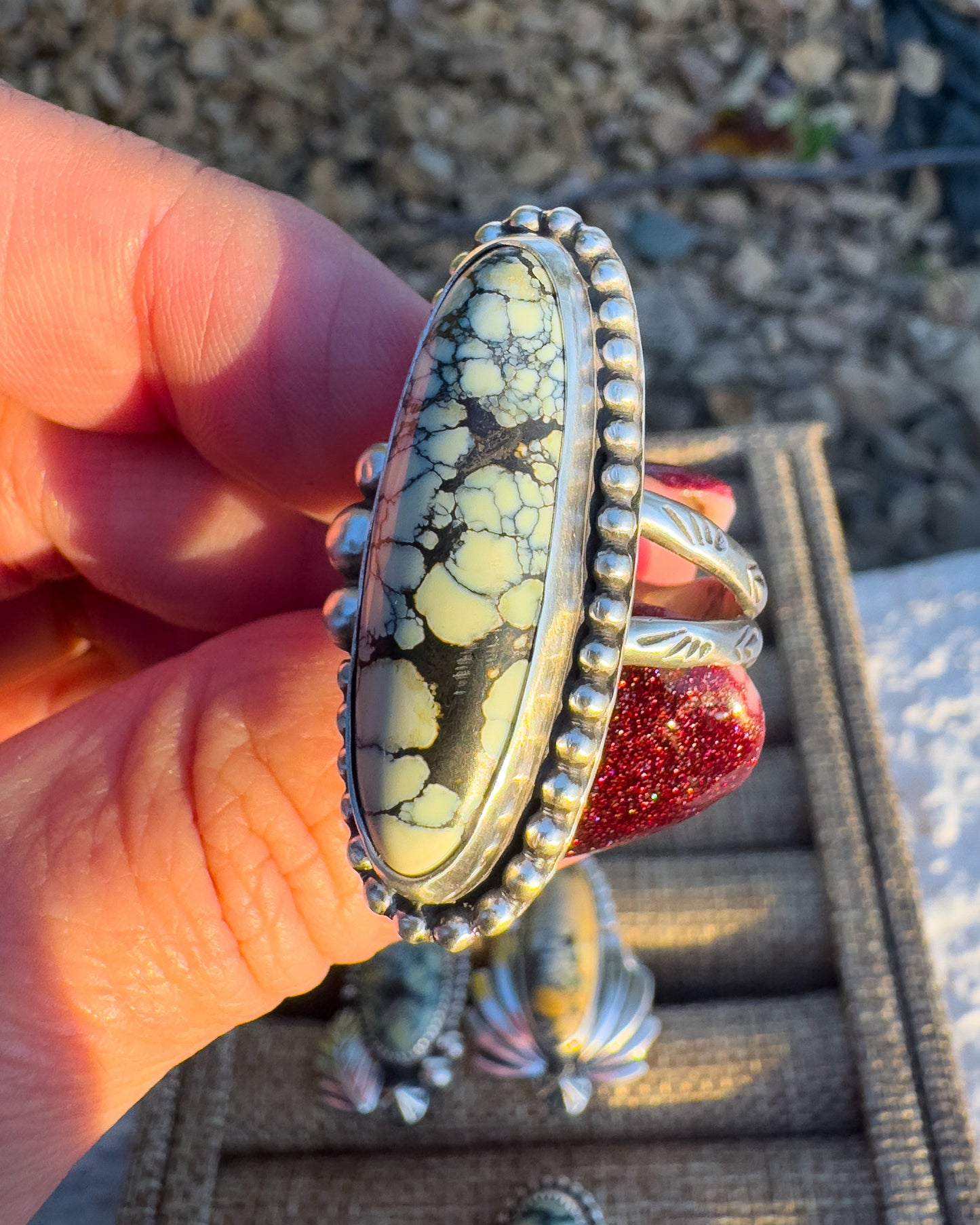 Silver Peak Variscite ring size 10.5