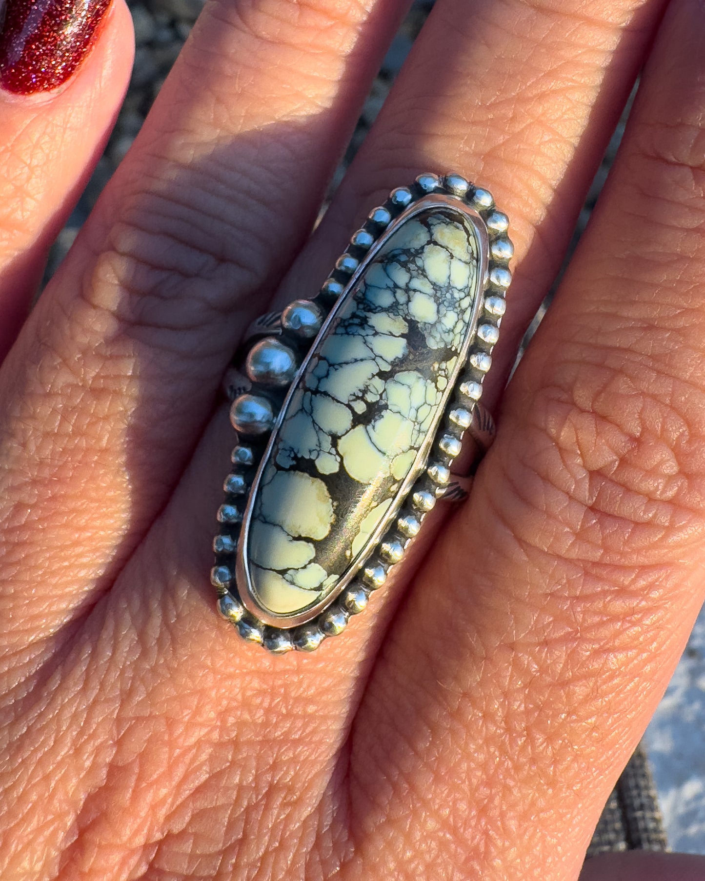 Silver Peak Variscite ring size 10.5