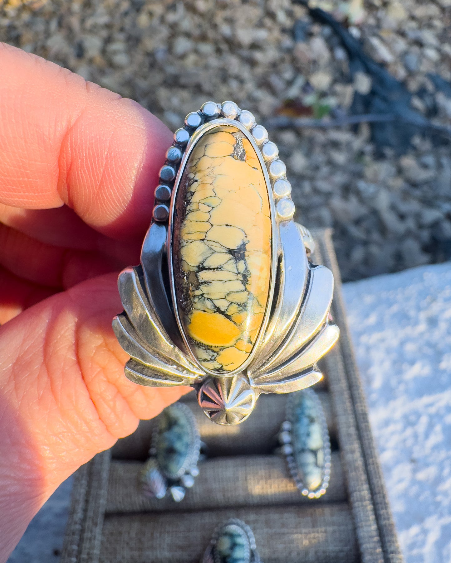 Silver Peak Variscite ring size 10