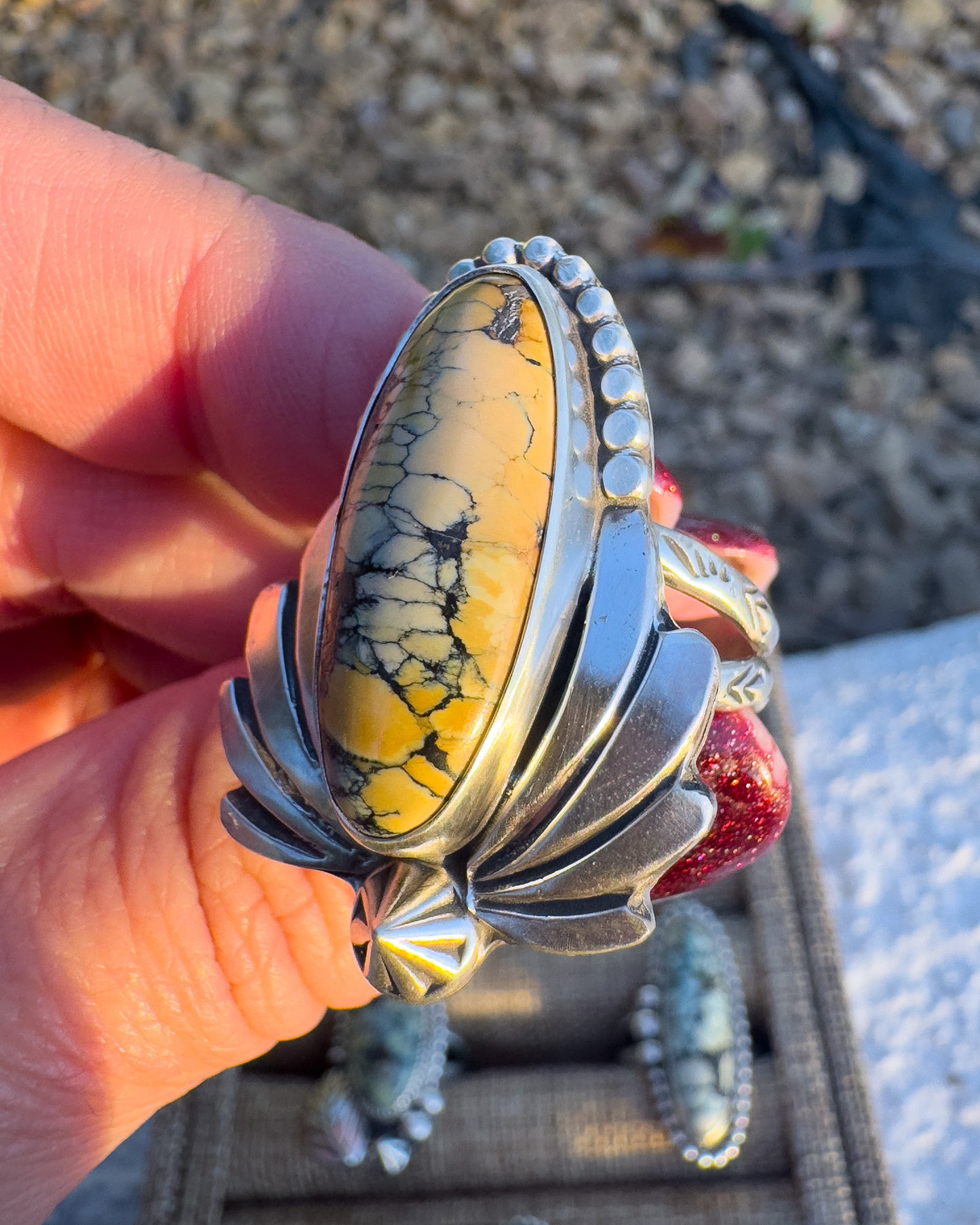 Silver Peak Variscite ring size 10