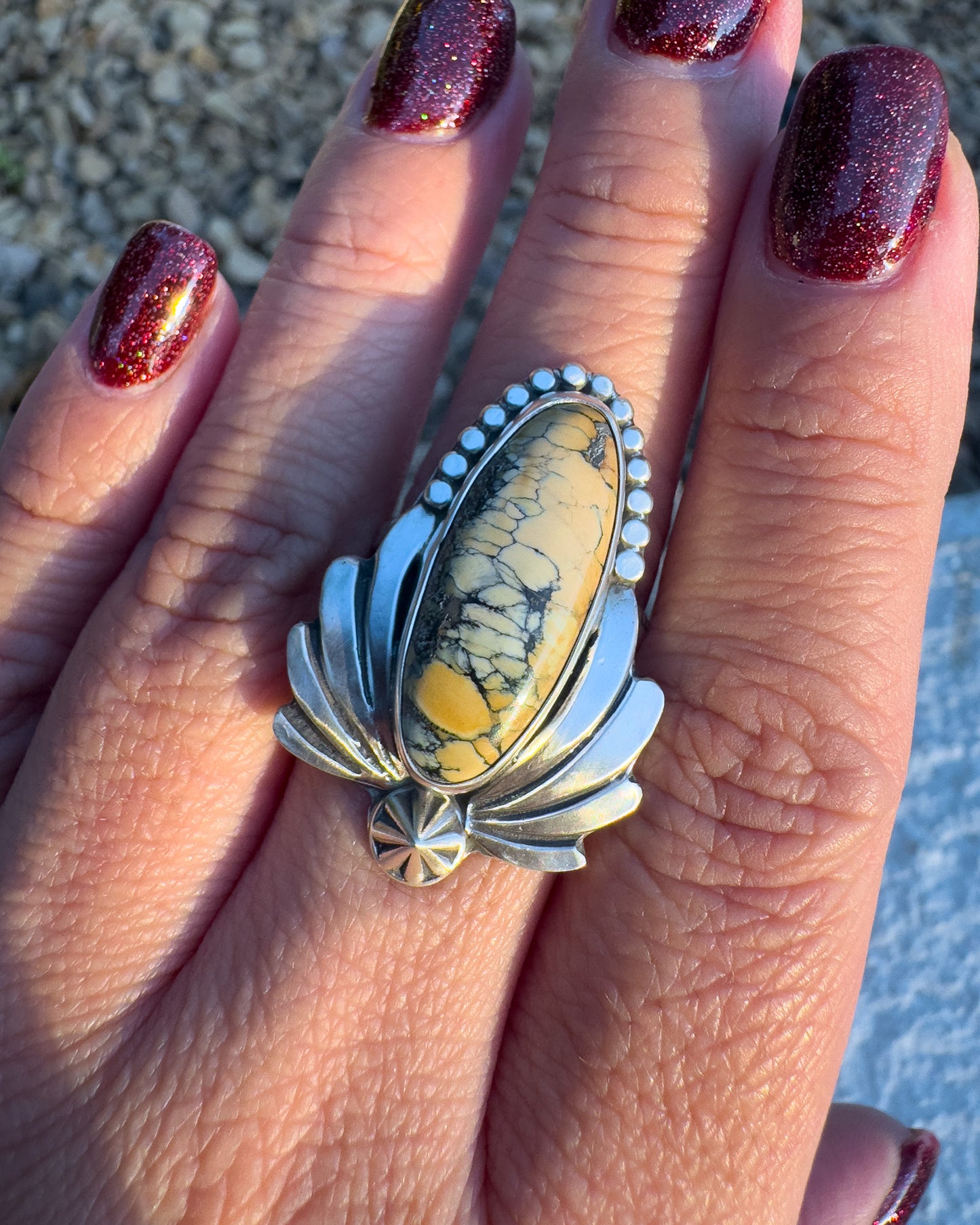 Silver Peak Variscite ring size 10