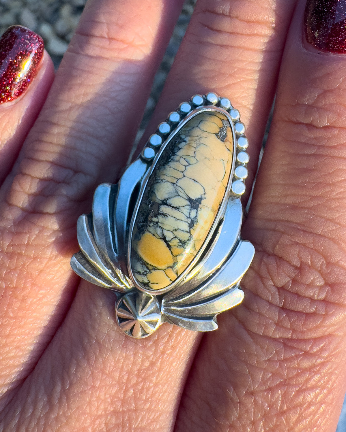 Silver Peak Variscite ring size 10