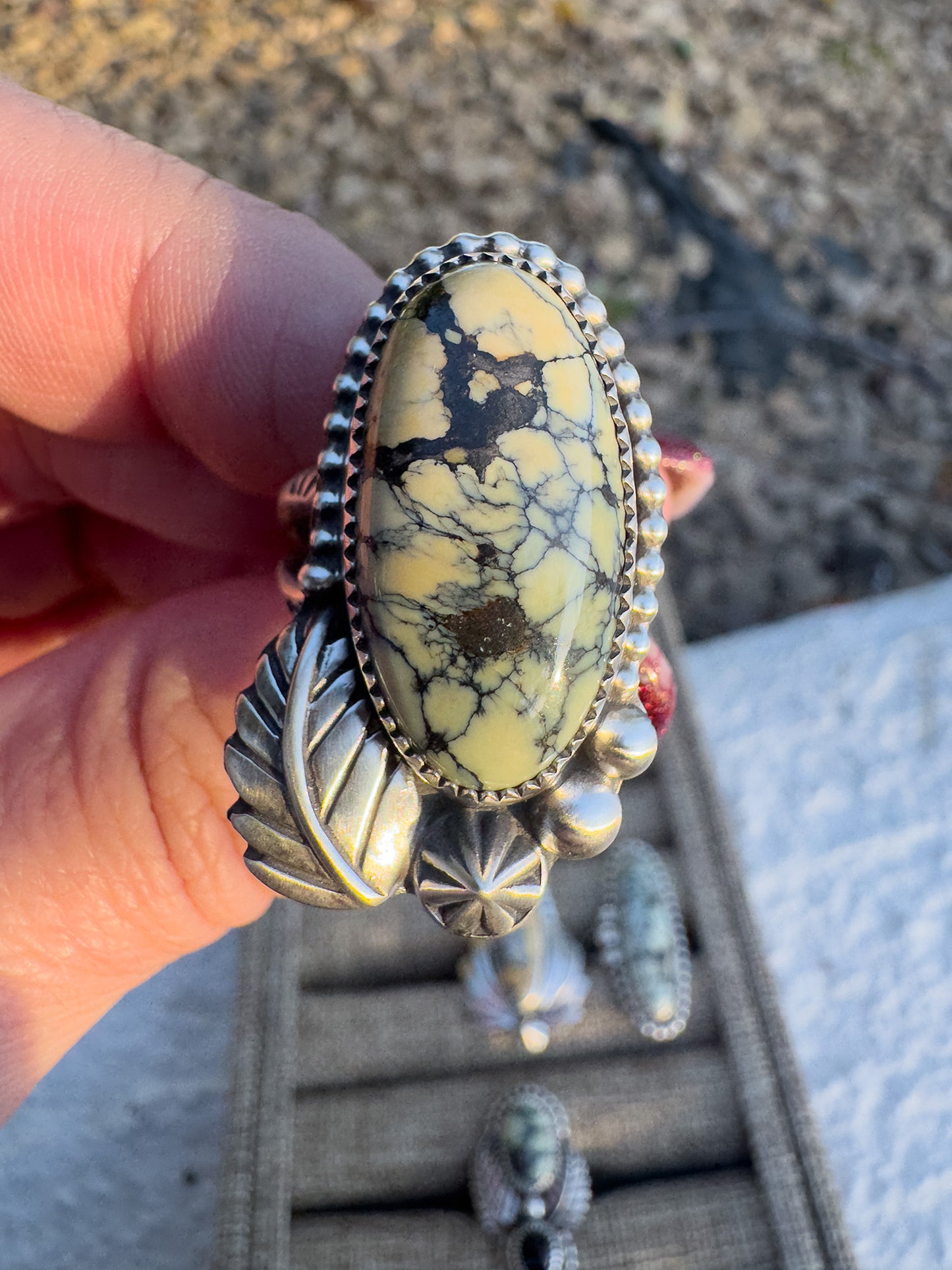 Silver Peak Variscite ring size 9.5