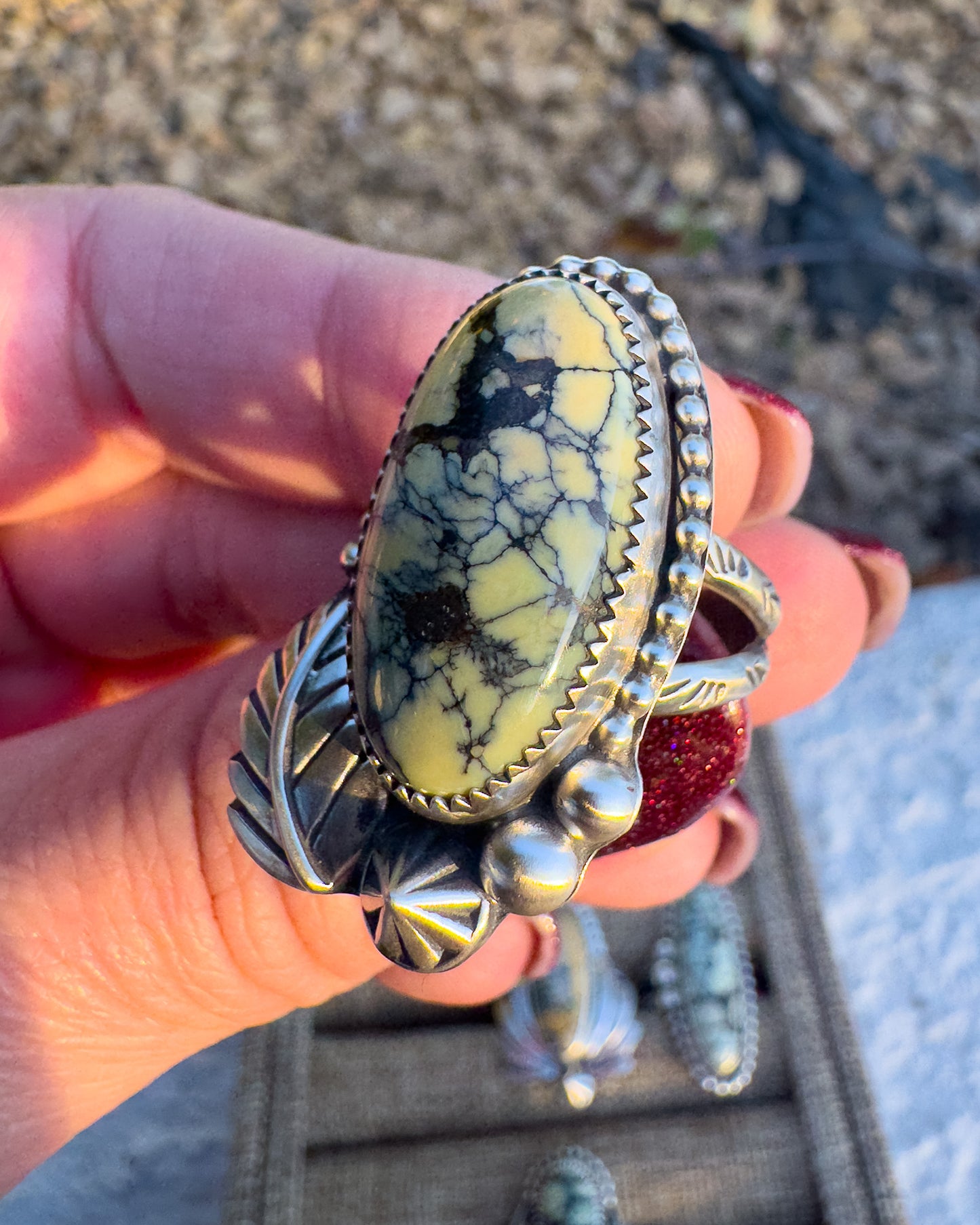 Silver Peak Variscite ring size 9.5