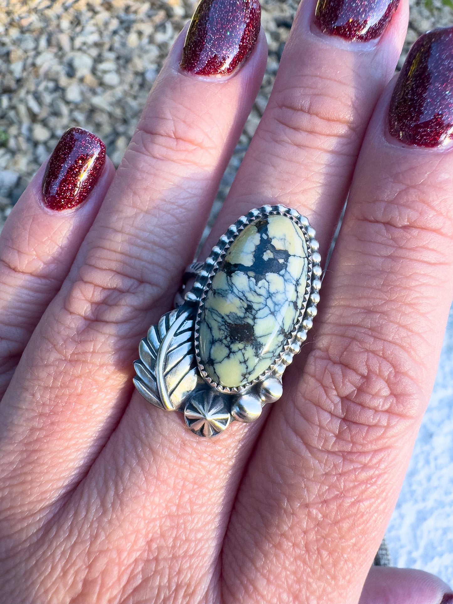 Silver Peak Variscite ring size 9.5