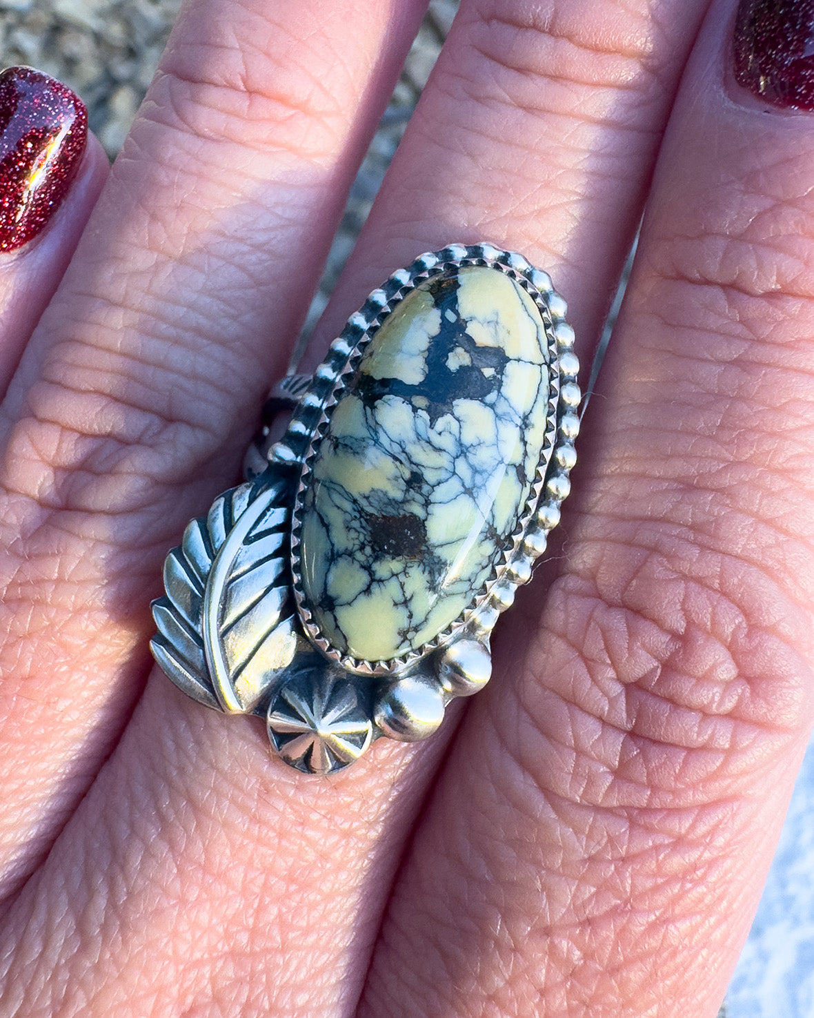 Silver Peak Variscite ring size 9.5