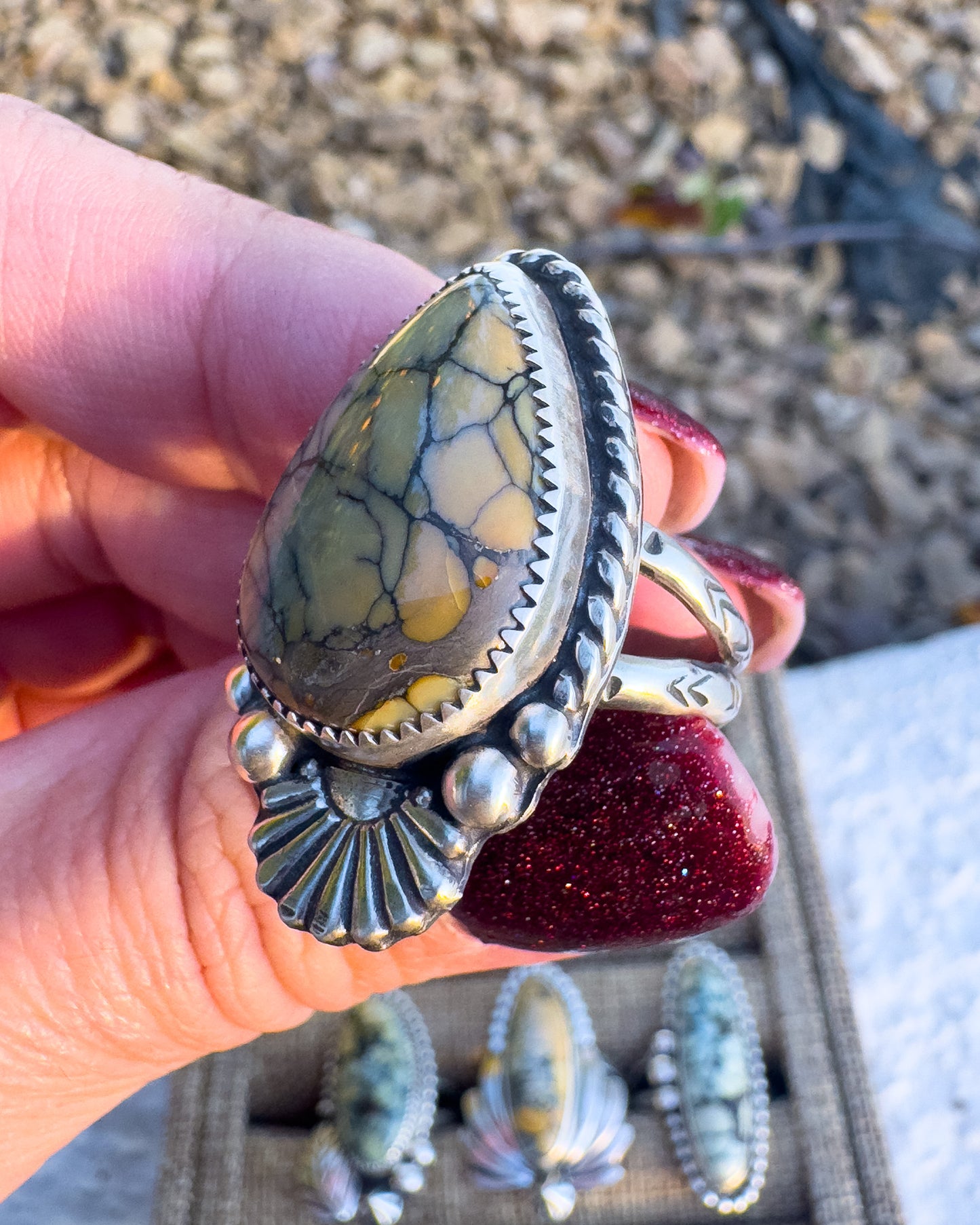 Silver Peak Variscite ring size 9