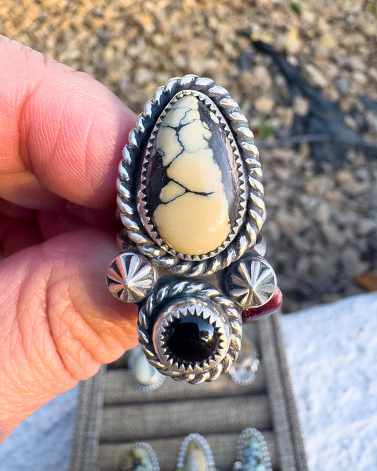 Silver Peak Variscite ring size 8.5