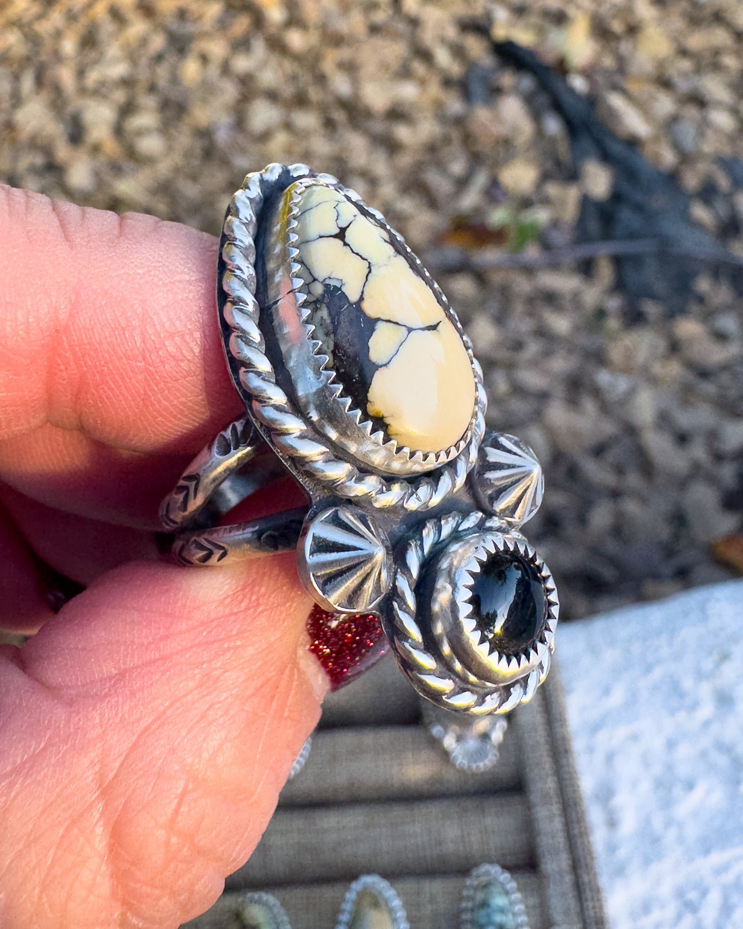 Silver Peak Variscite ring size 8.5